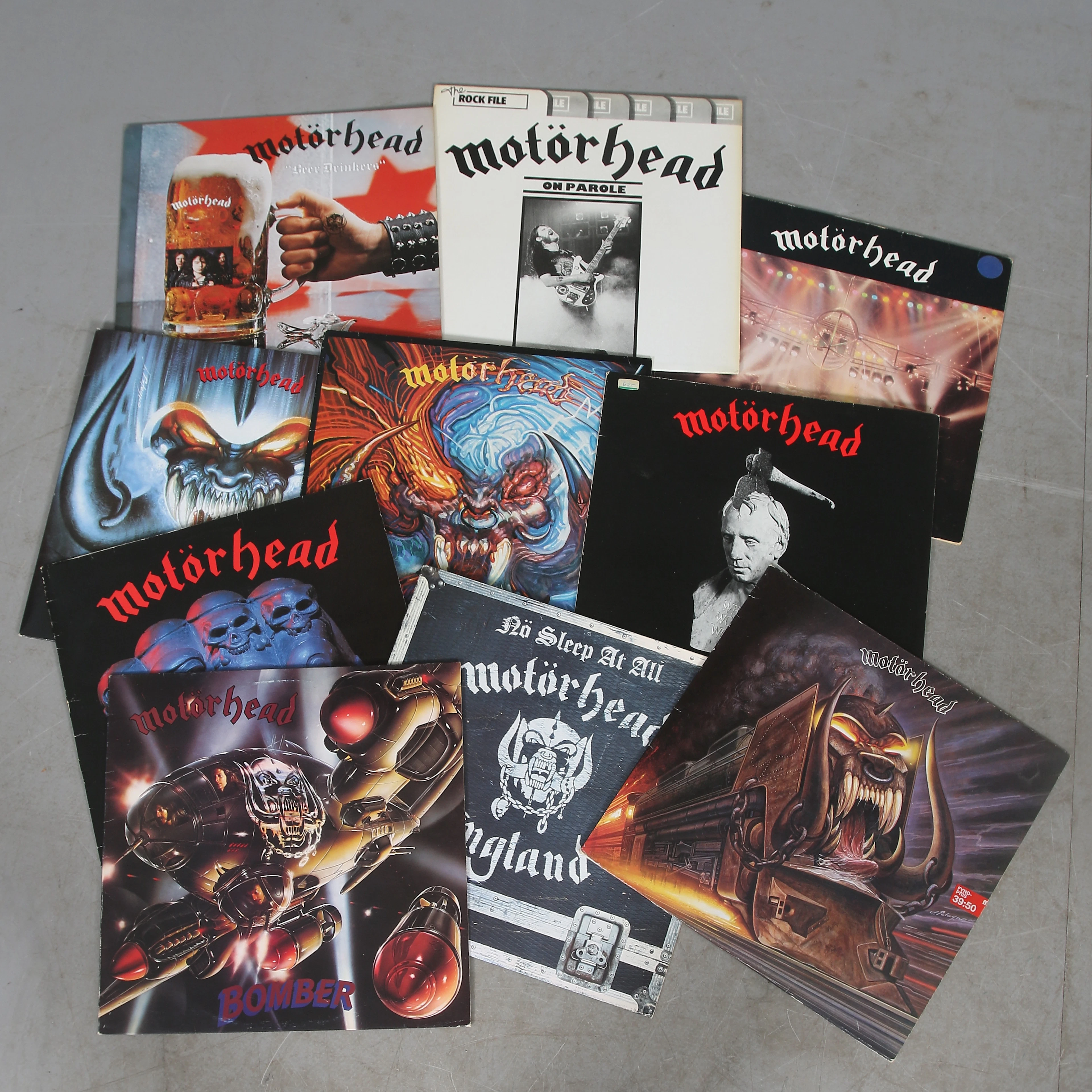 VINYLSKIVOR, 10 st, Motörhead, 1900-tal.