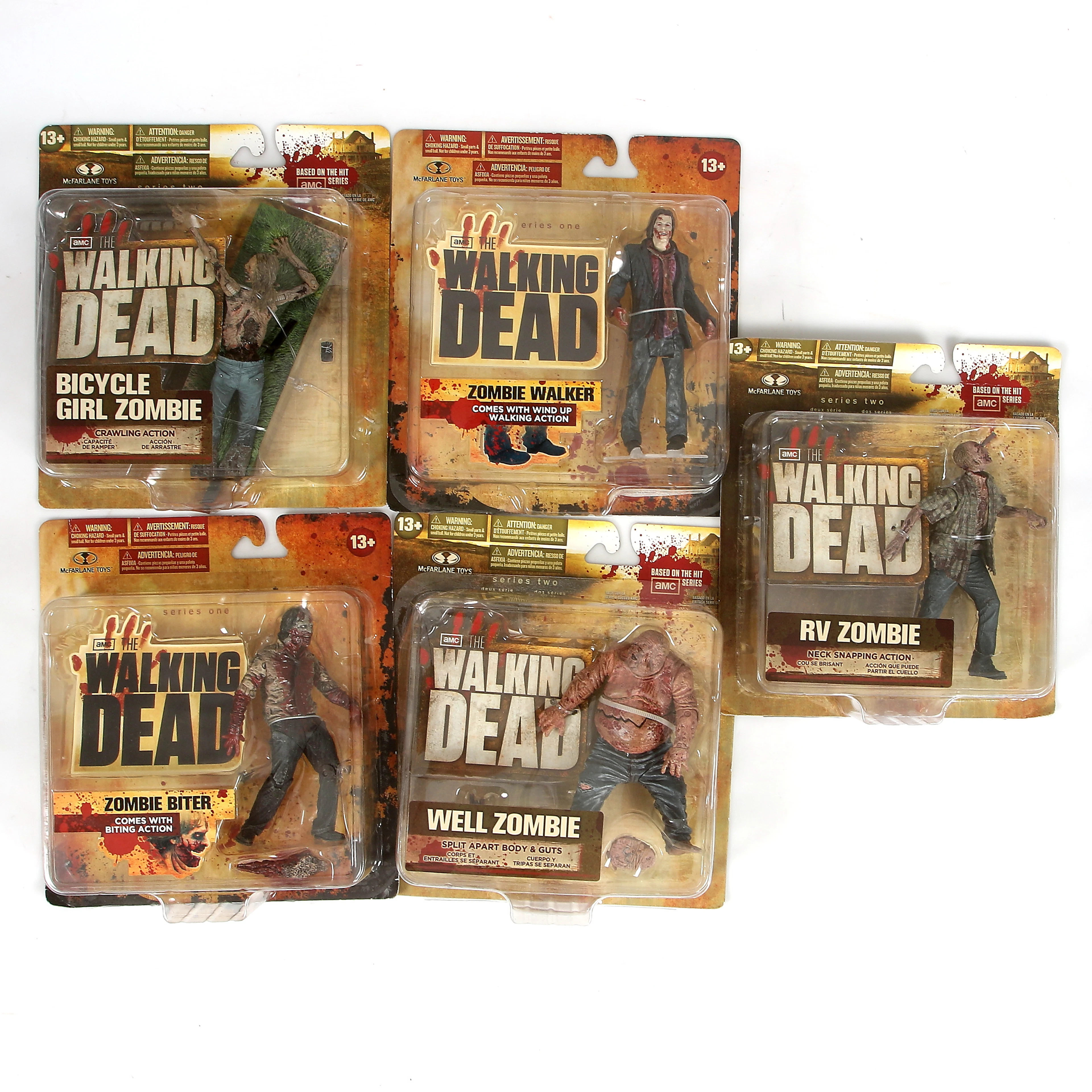 SAMLARFIGURER, 5 st, The Walking Dead, McFarlane Toys, 2000-tal.