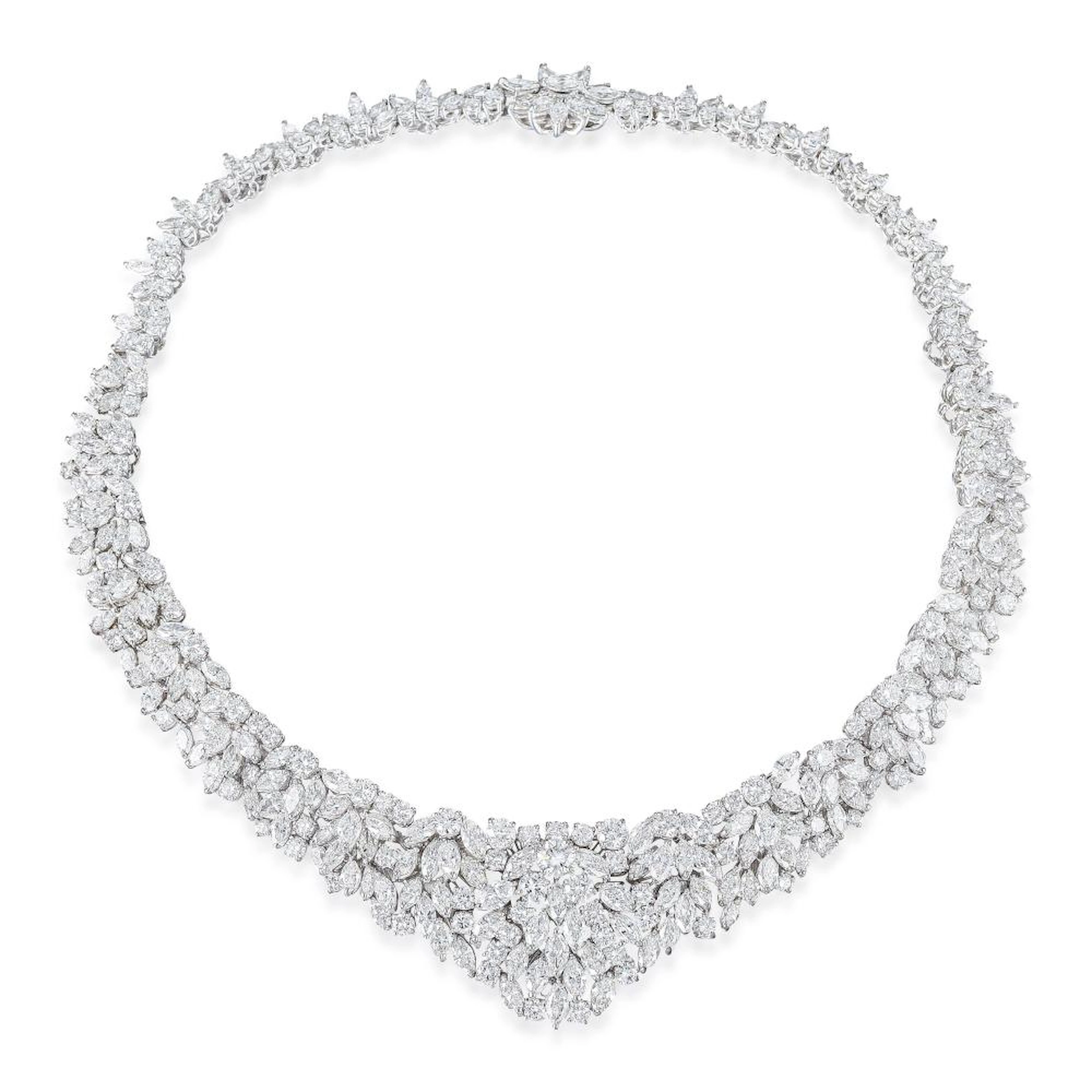Diamond Cluster Collar Necklace