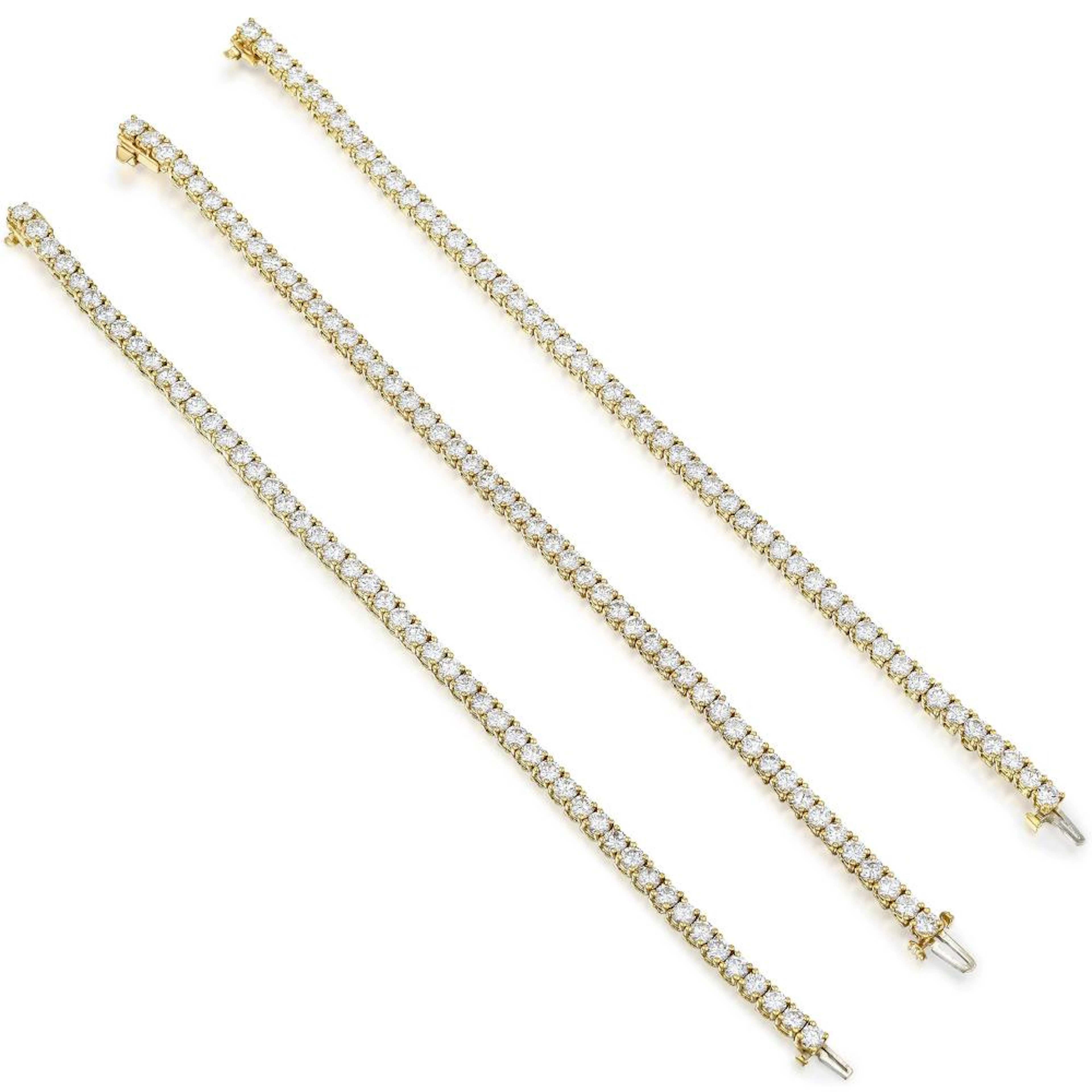 Three Diamond Tennis Bracelets