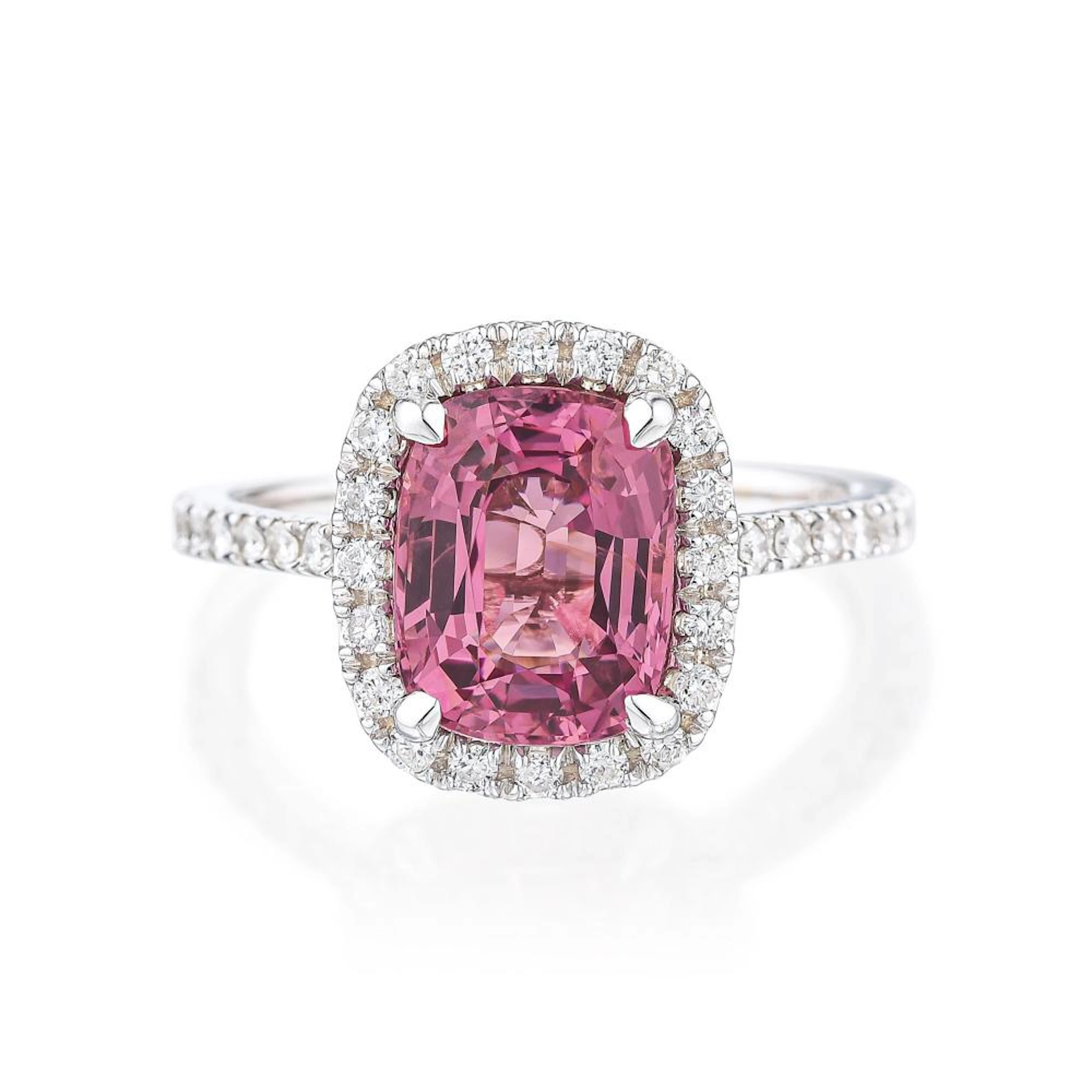 3.04-Carat Fine Pink Spinel and Diamond Ring, GIA Certified