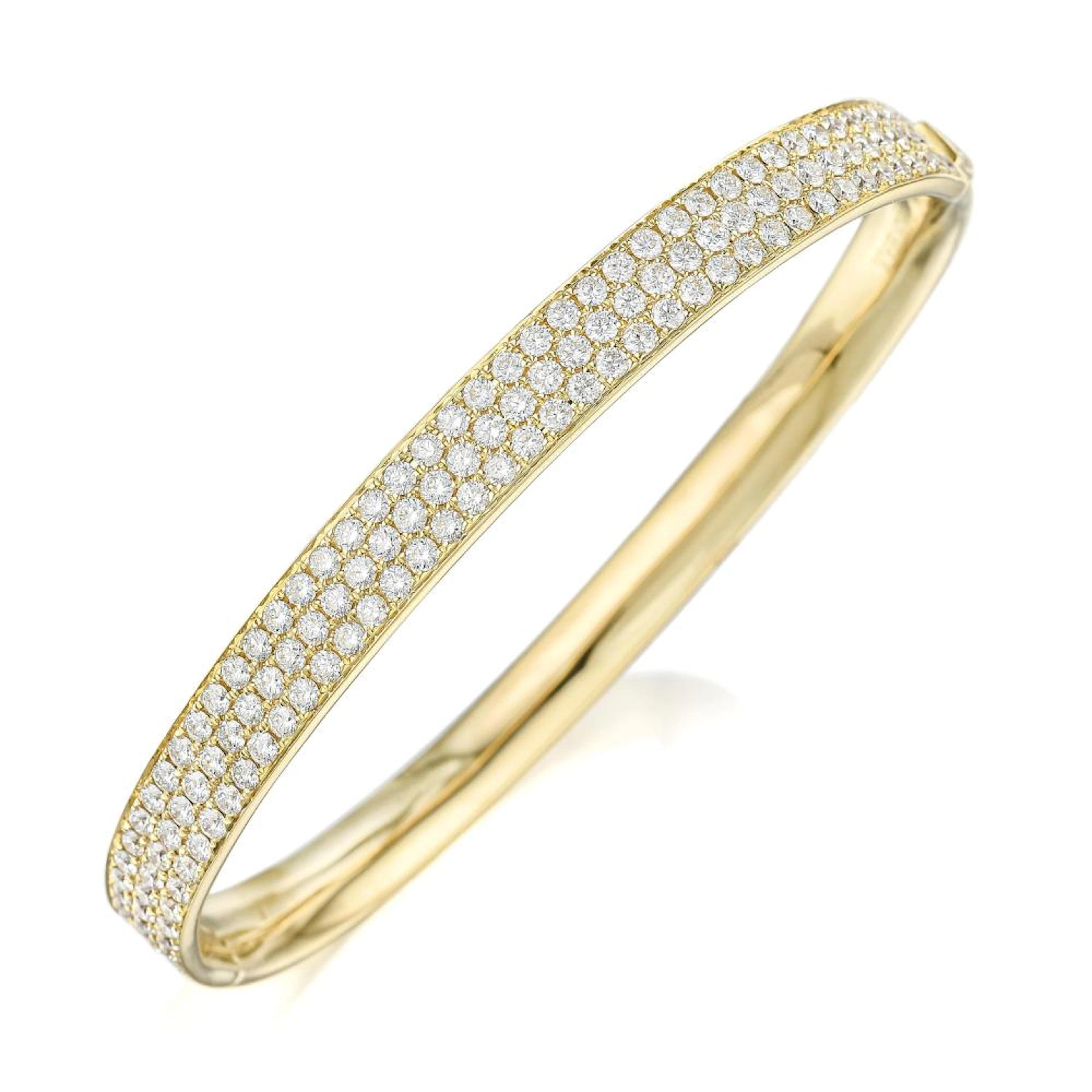 Diamond Pave Hinged Bangle Bracelet