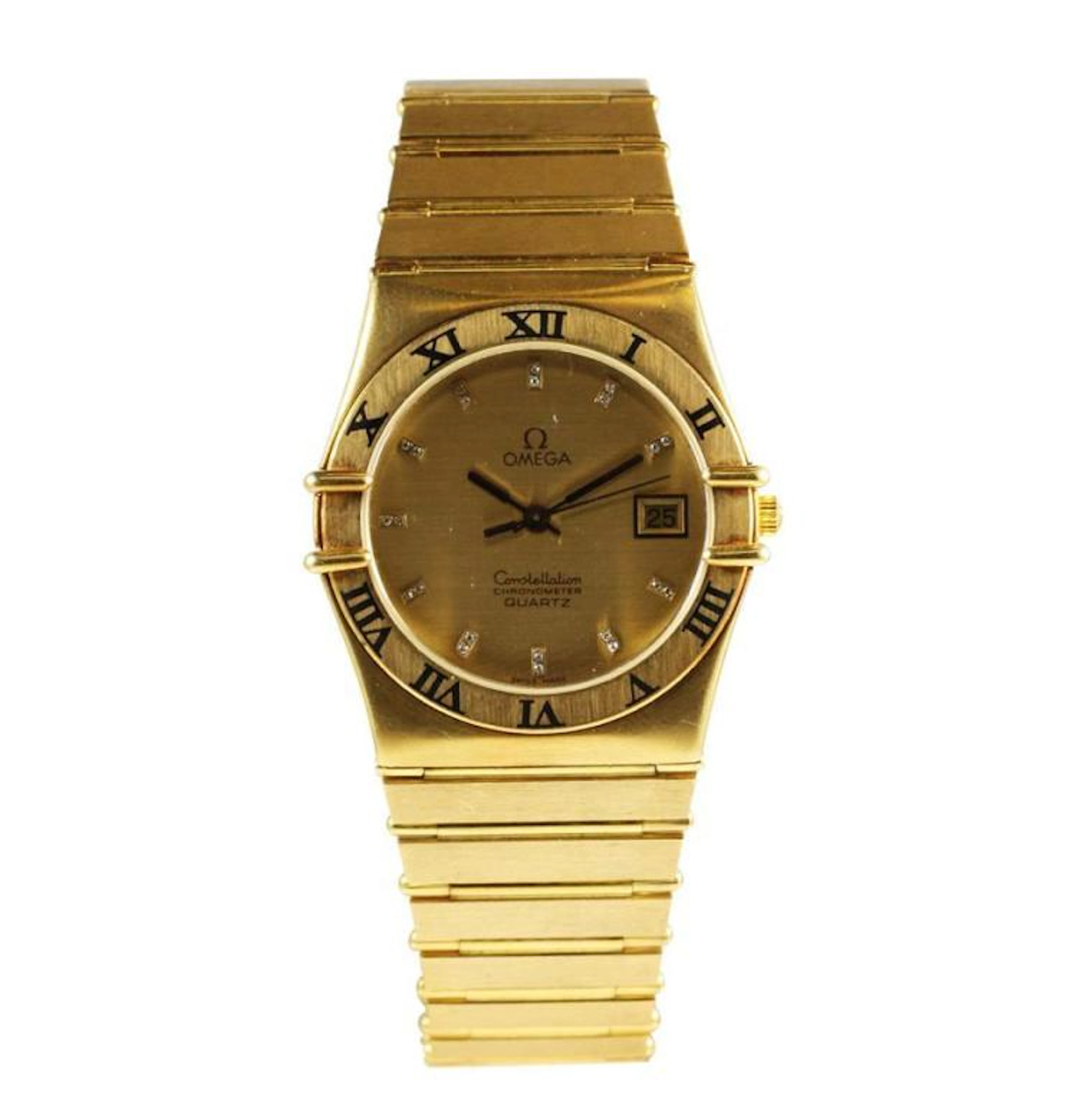 Omega, 18kt Yellow Gold and Diamond Gents Wrist Watch