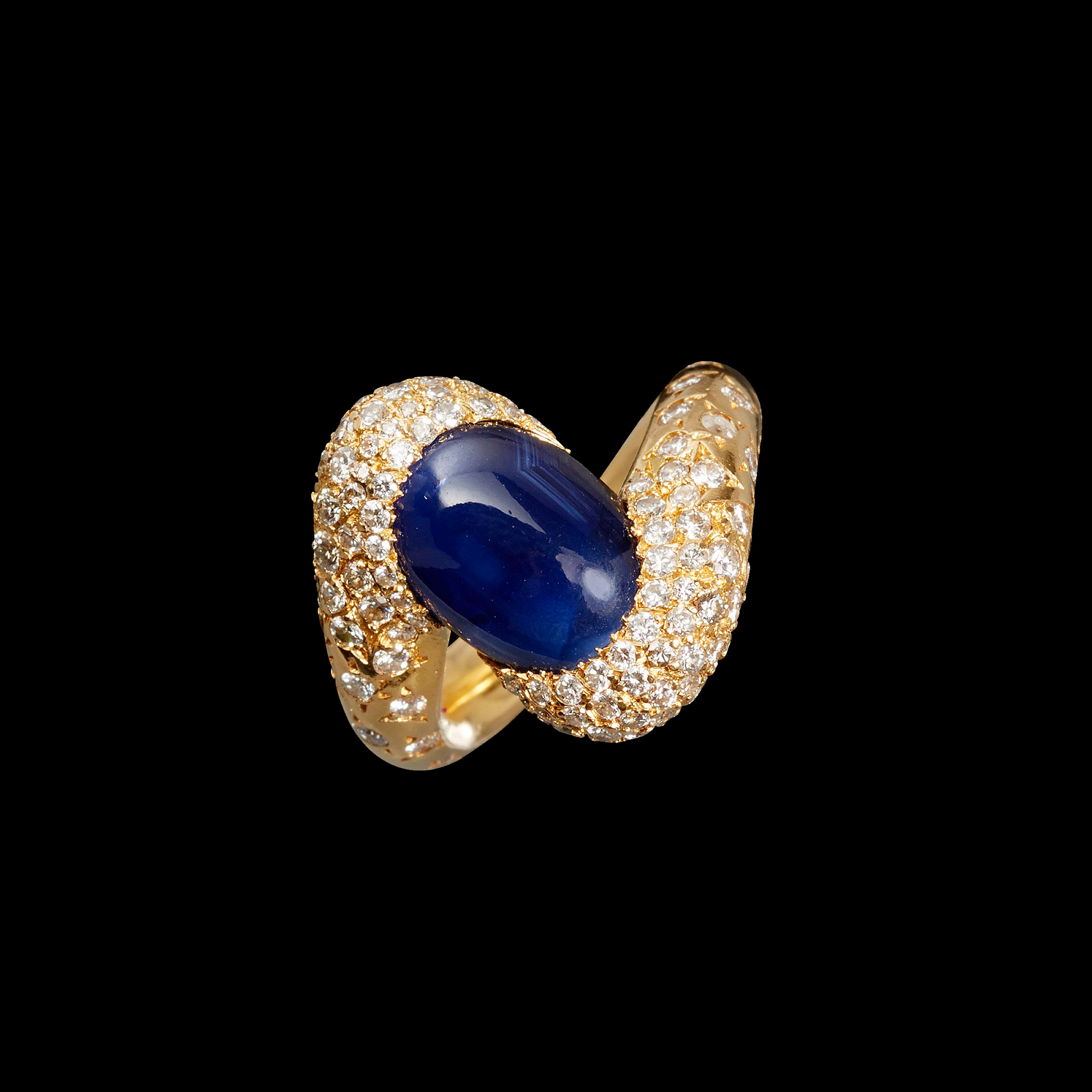 Ring guld JAR safir briljanter