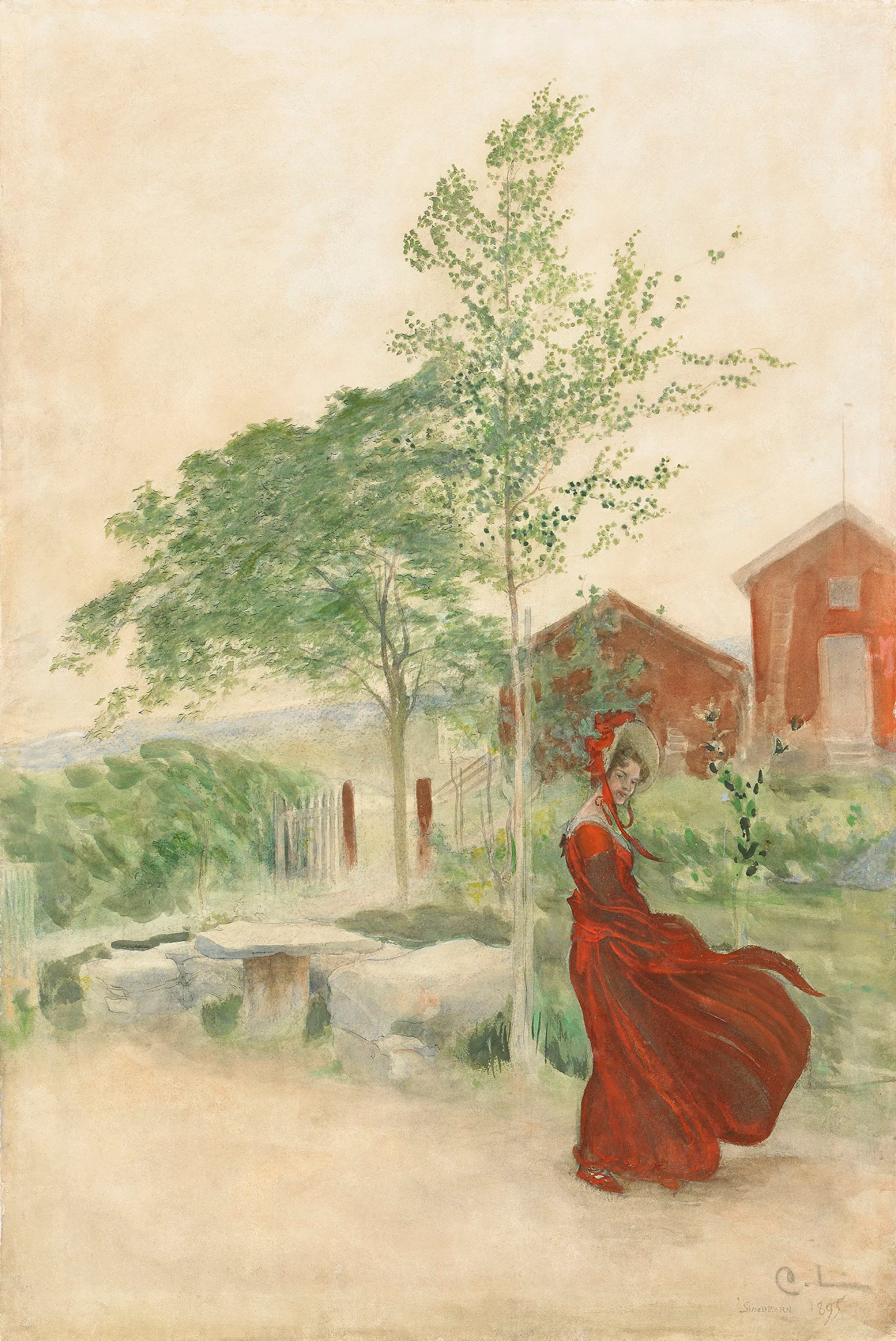 Carl Larsson, I blåsten/Ett vindkast/Stina