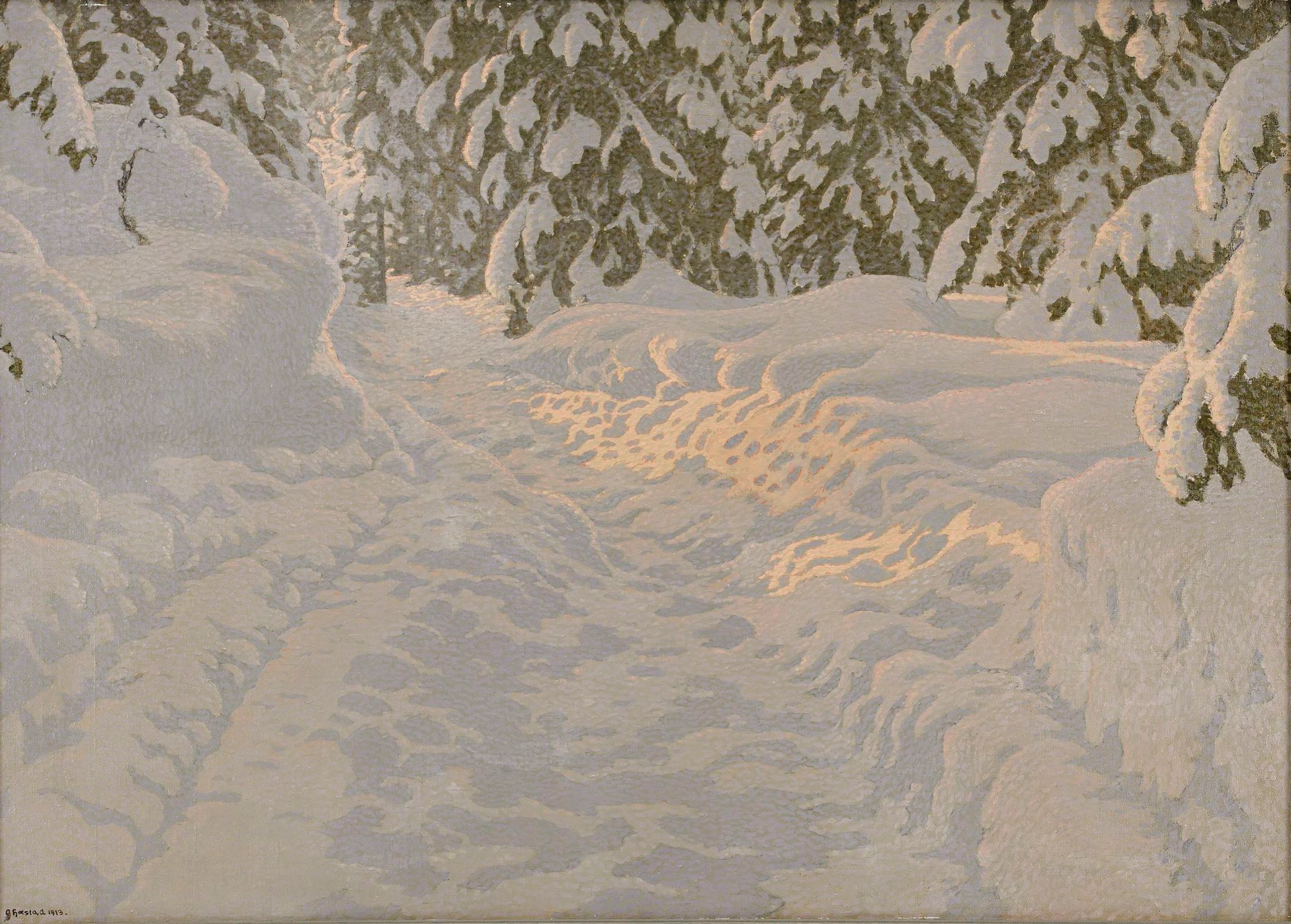 Gustav Fjaestad, Soleffekt i snötyngd skog
