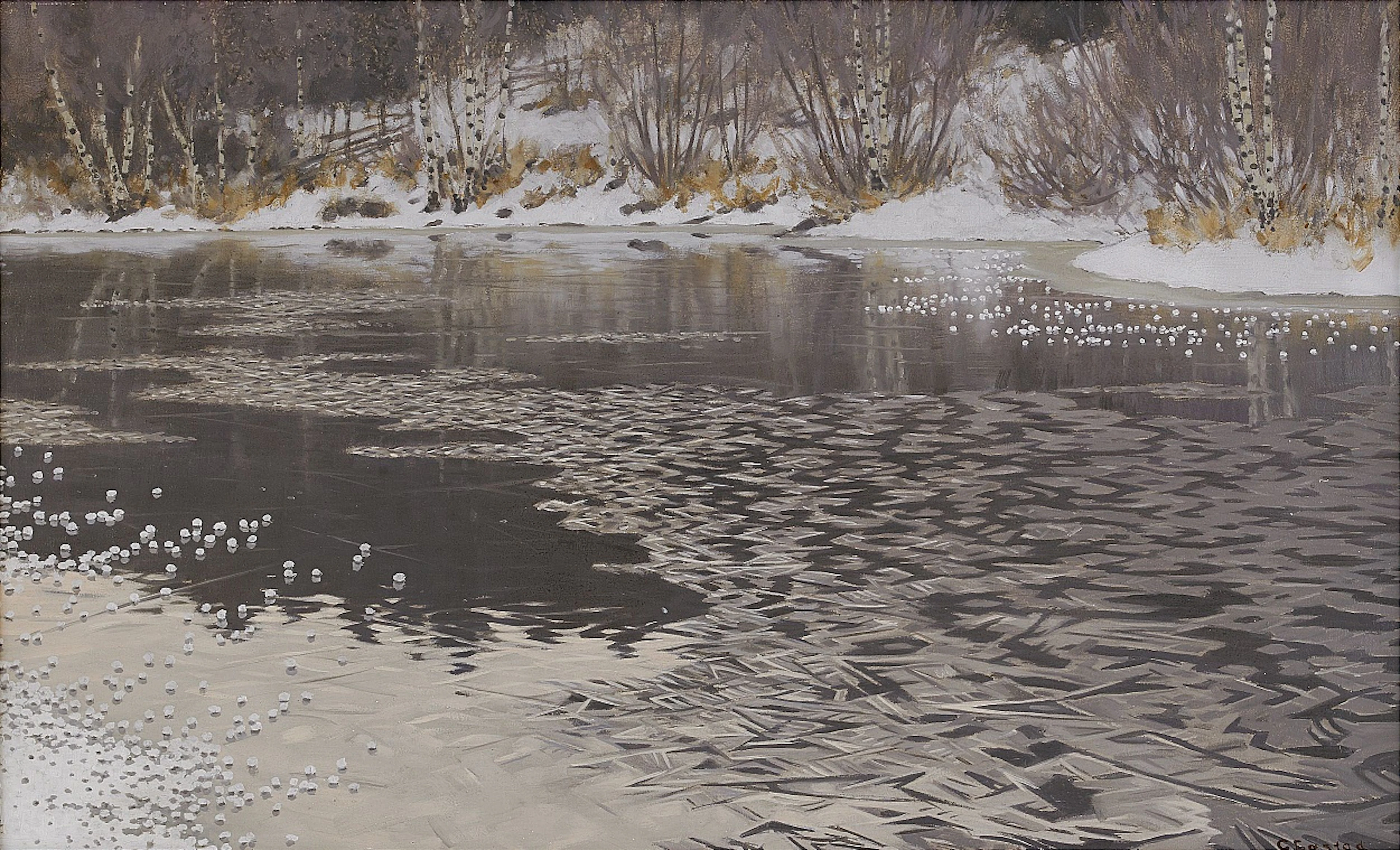 Gustaf Fjaestad, Rimfrost på sjön Racken