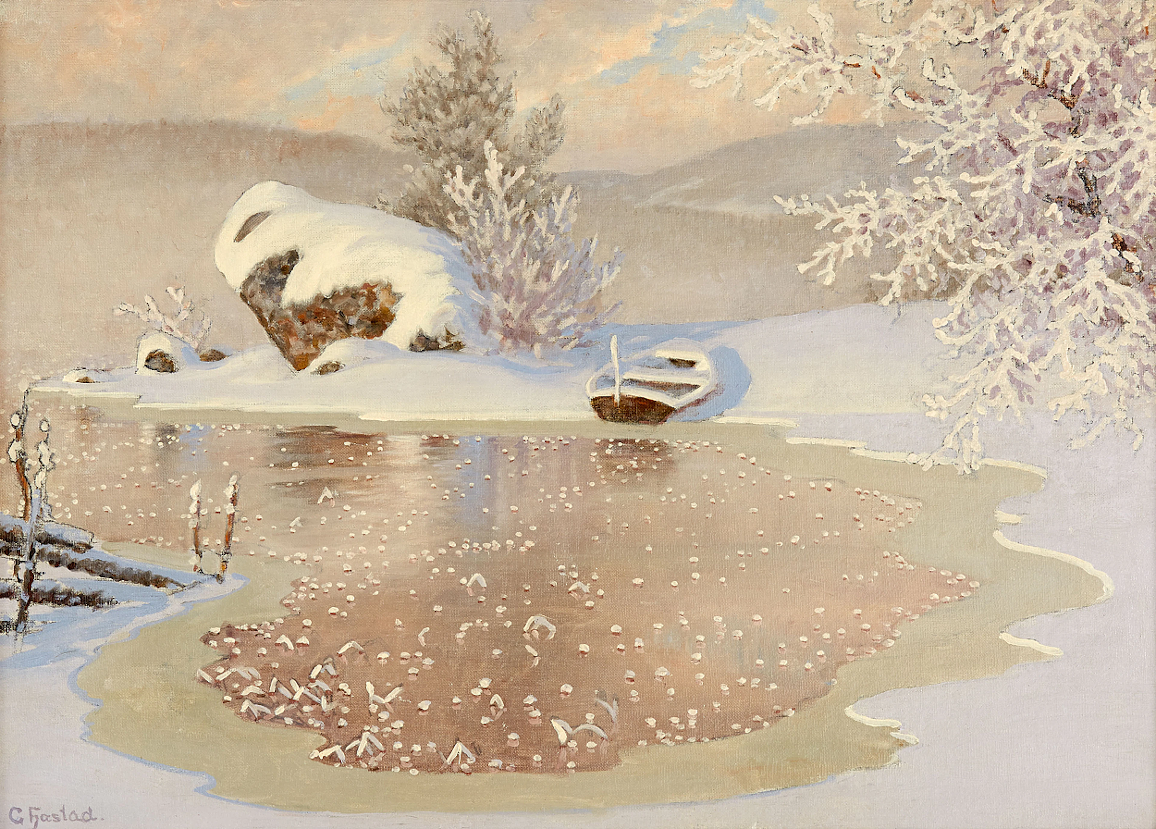 Gustaf Fjaestad, Eka i snölandskap