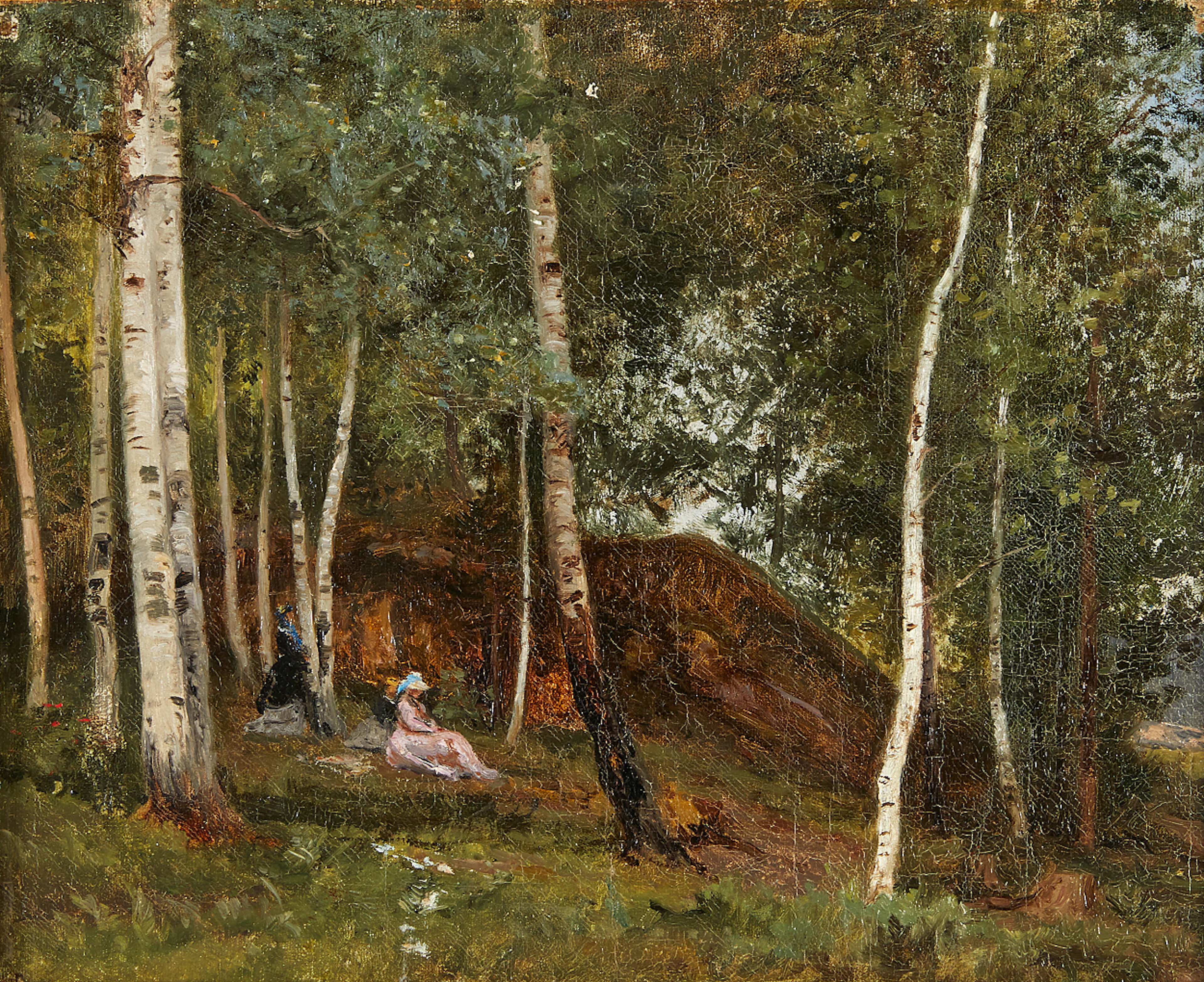 Richard Bergh, Skogsdunge med björkar och rastande