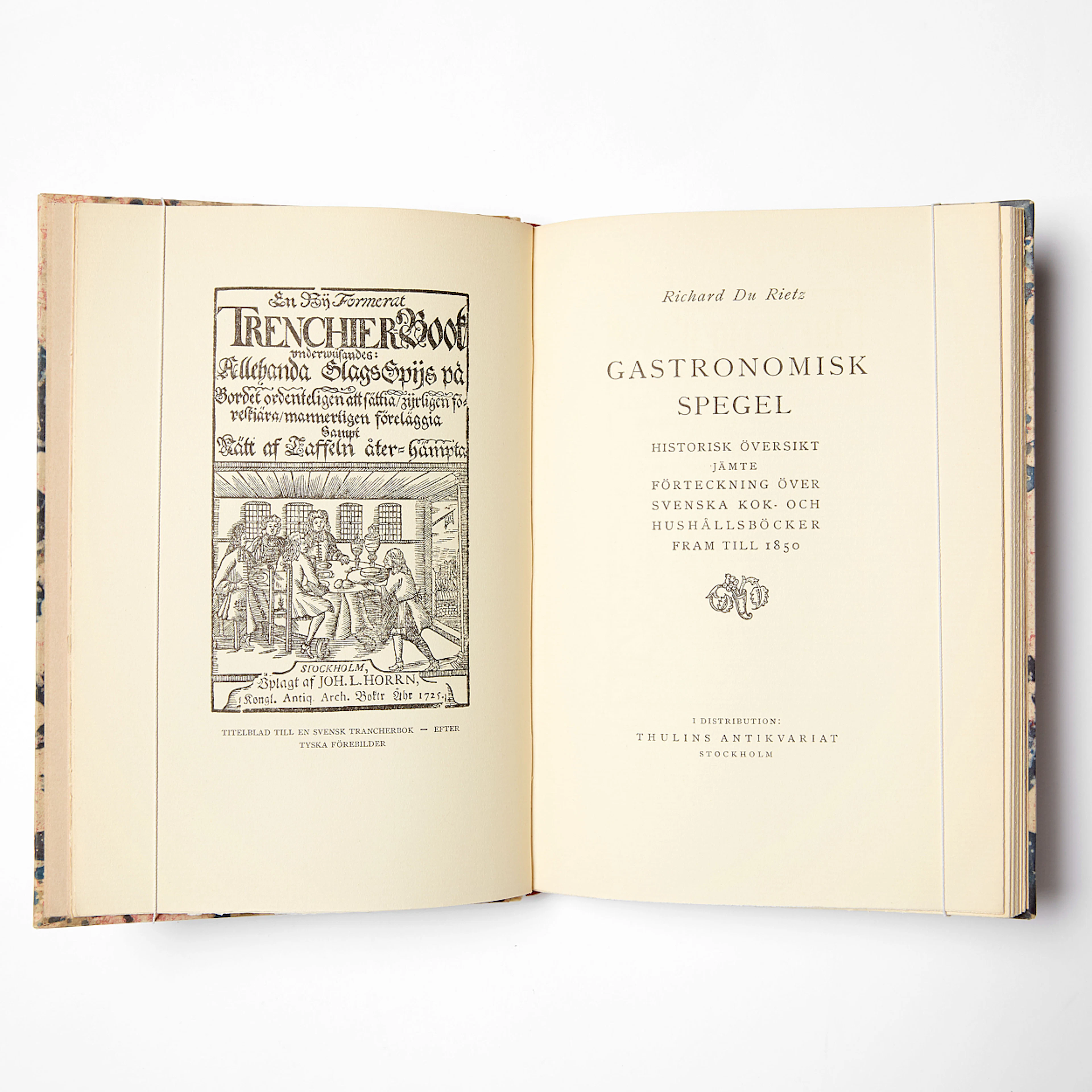 Gastronomisk spegel med inkunabelblad