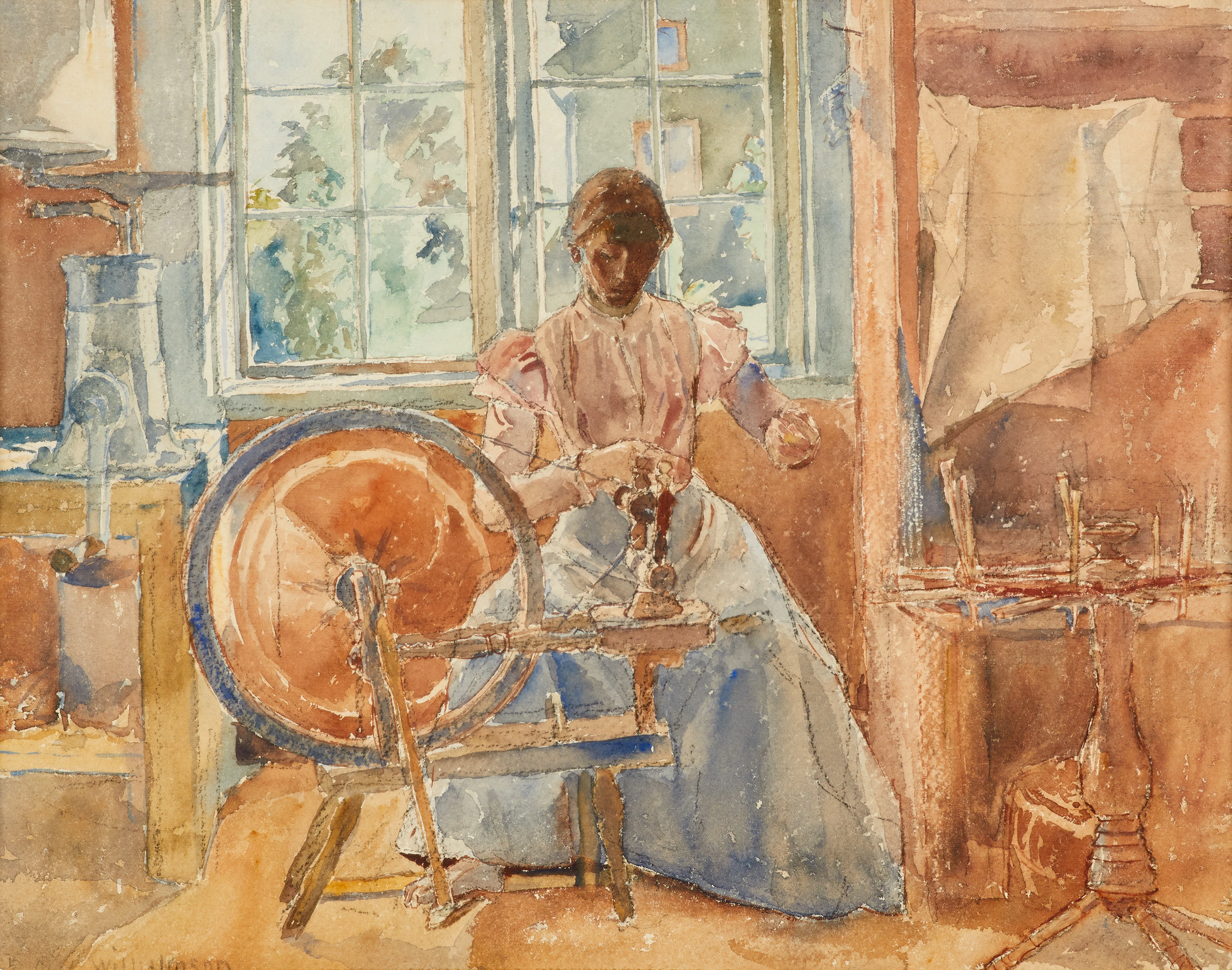Carl Wilhelmson, Vid spinnrocken