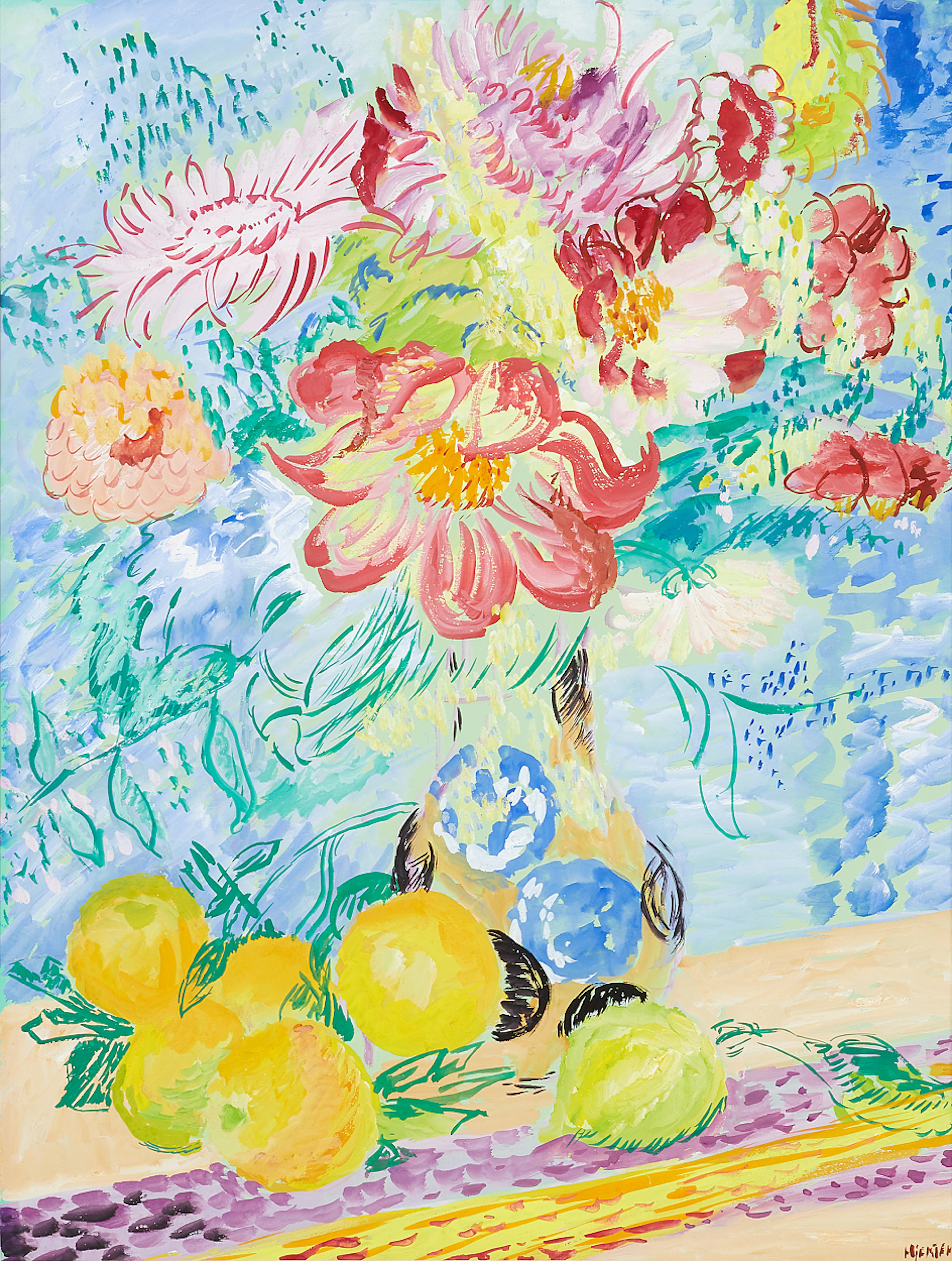 Sigrid Hjertén, Blomsterstilleben med frukter