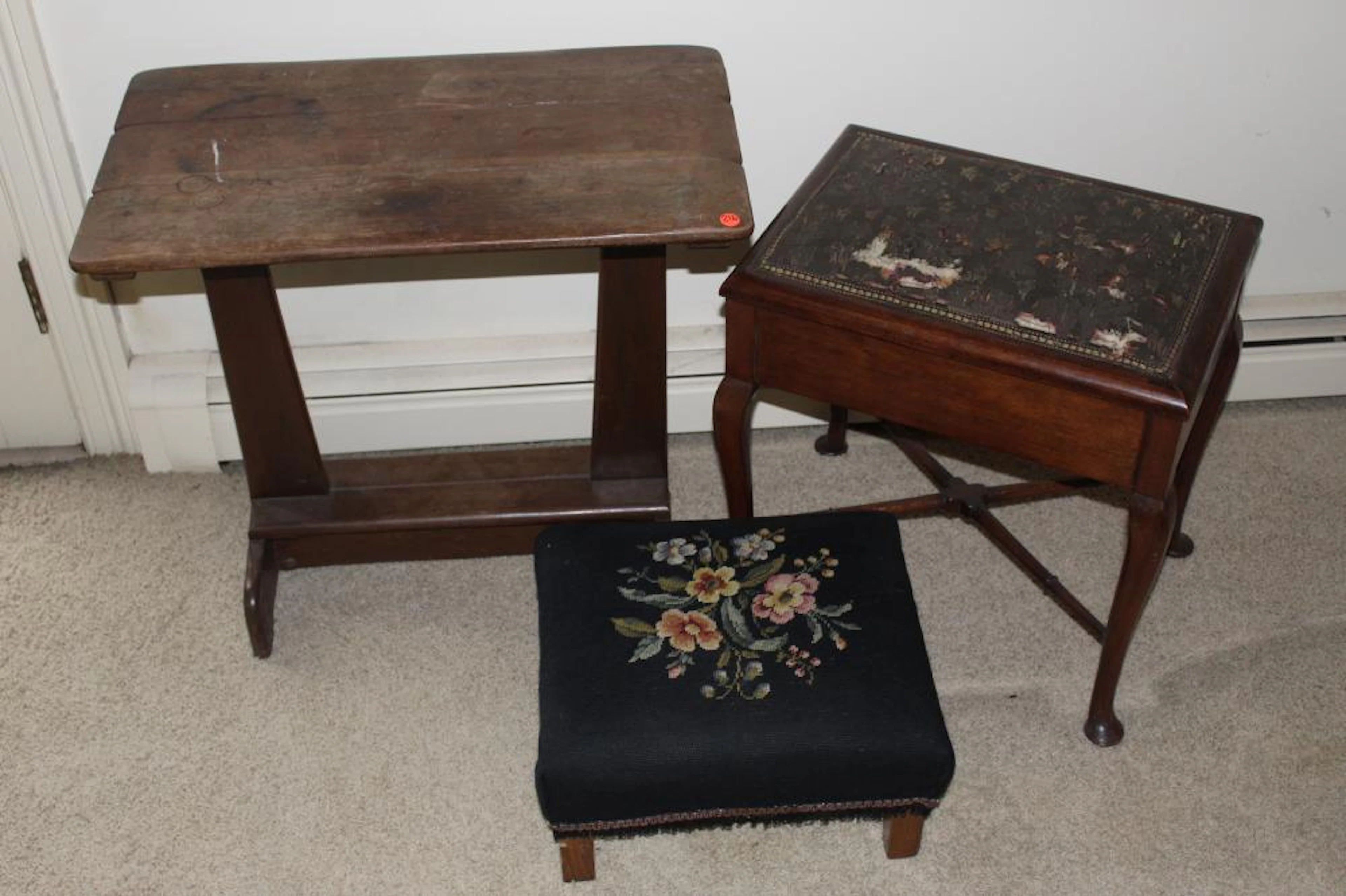 Piano Bench with Music inside, Vintage Stand, &