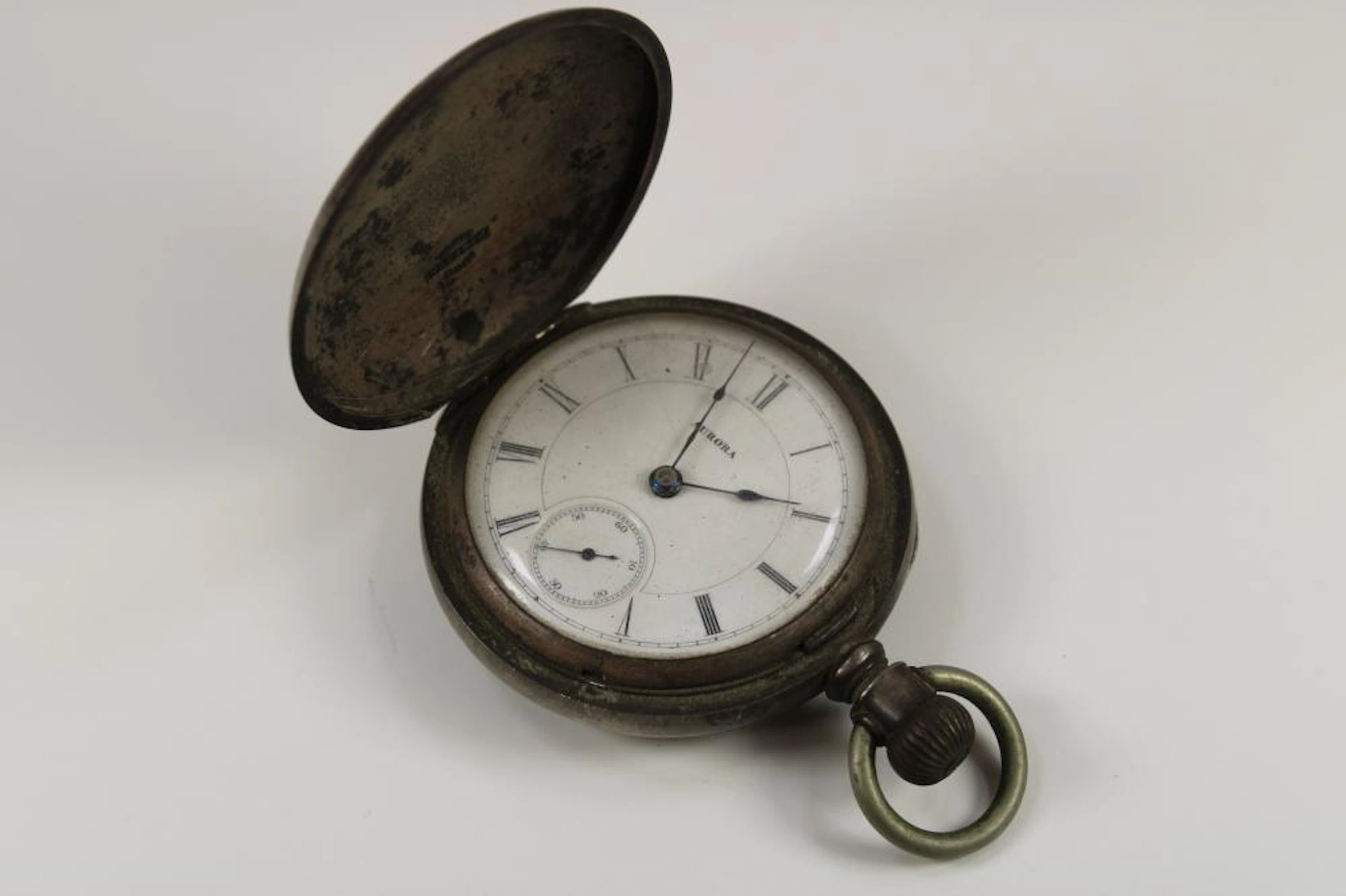 Aurora Watch Co. Coin Silver Hunt Case Watch