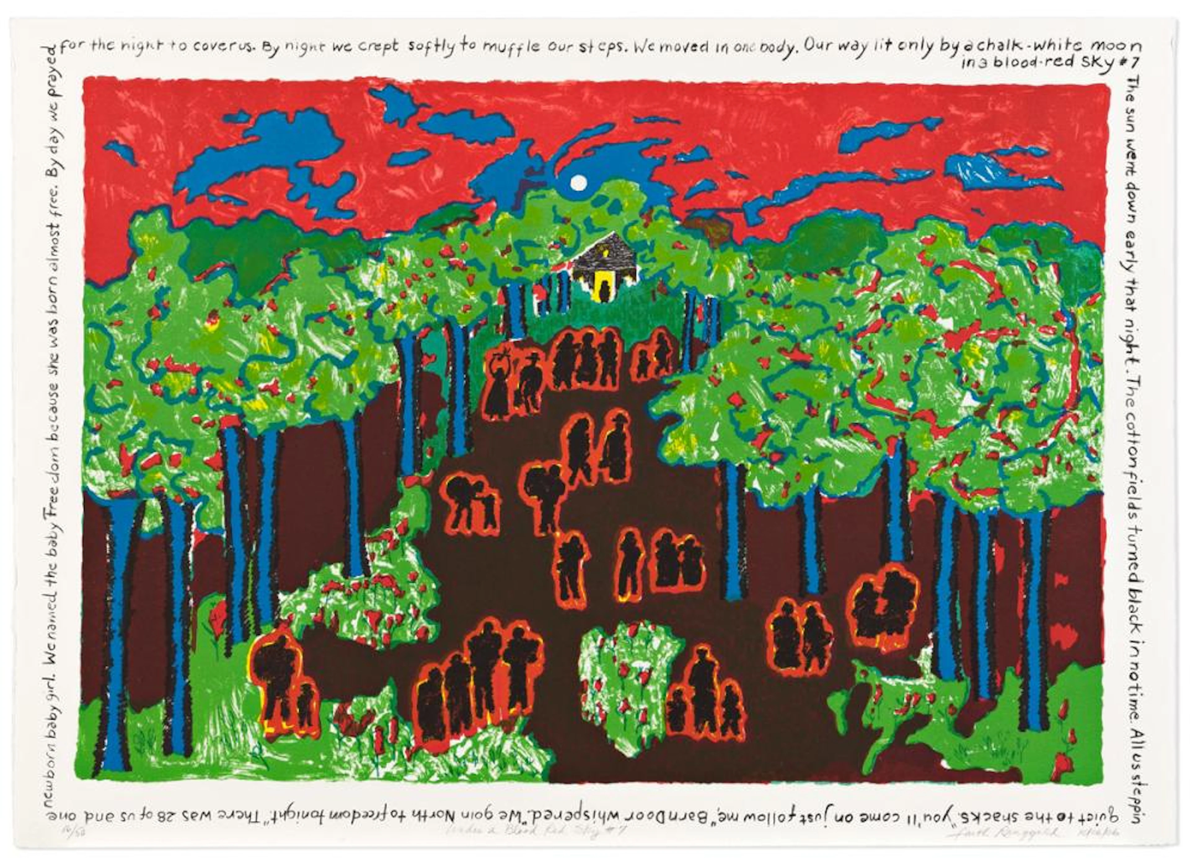 FAITH RINGGOLD (1930 - ) Under a Blood Red Sky, # 7.