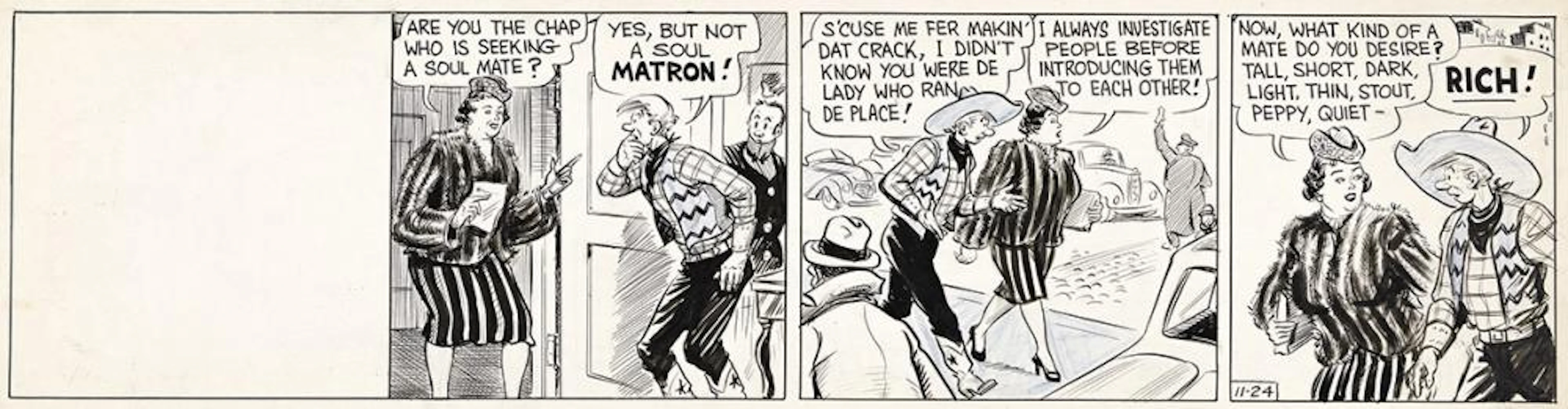 KEN KLING (1895-1970) Group of his "Joe and Asbestos" horseracing strips.