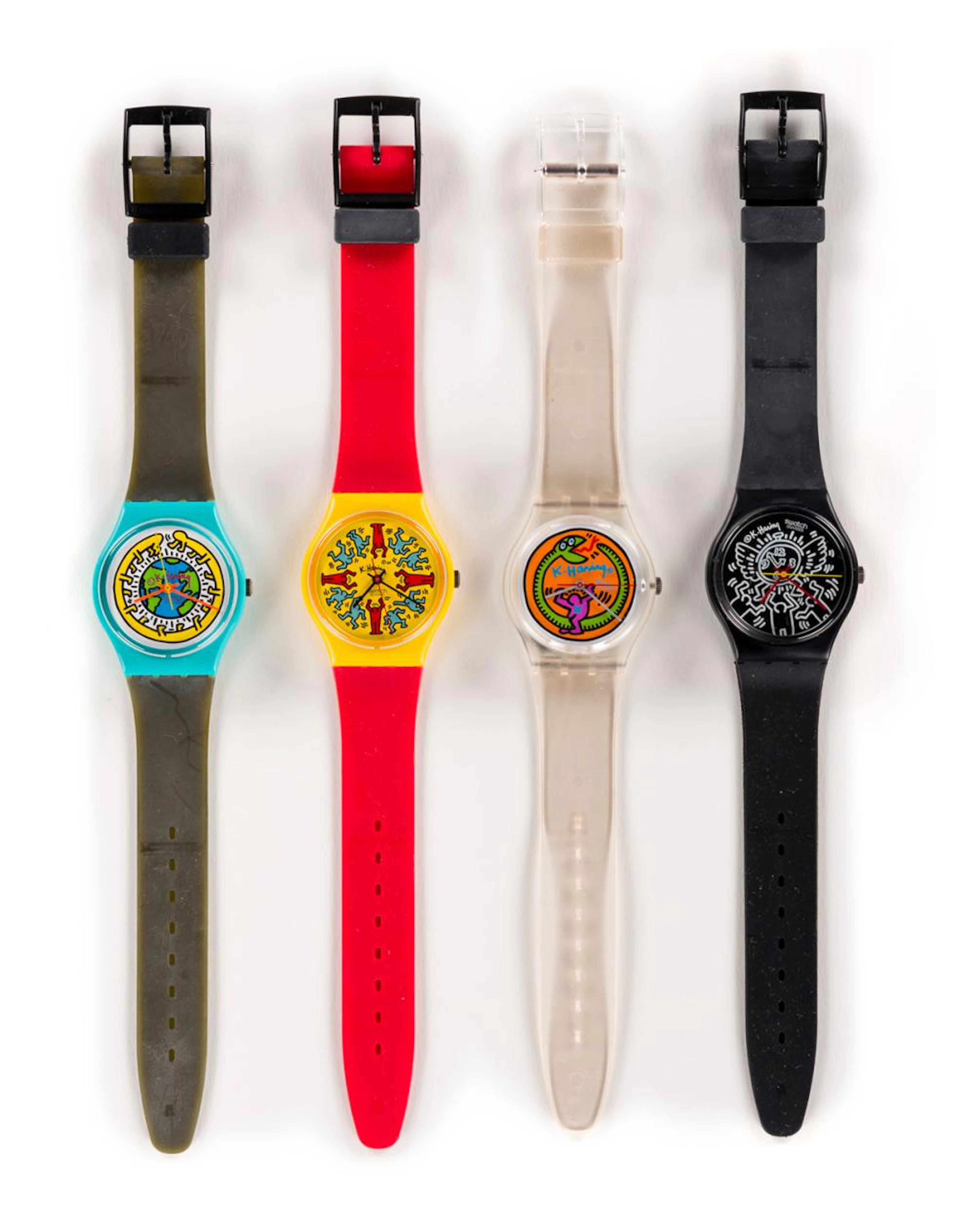SWATCH COMPANY/KEITH HARING Group of 4 watches.