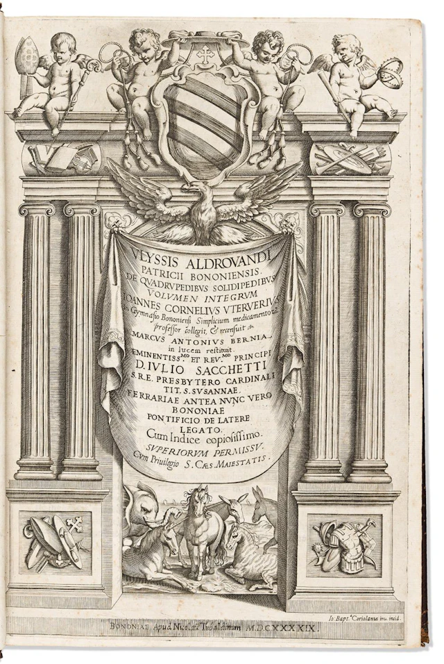 Aldrovandi, Ulisse (1522-1605) De Quadrupedibus Solidipedibus Volumen Integrum.