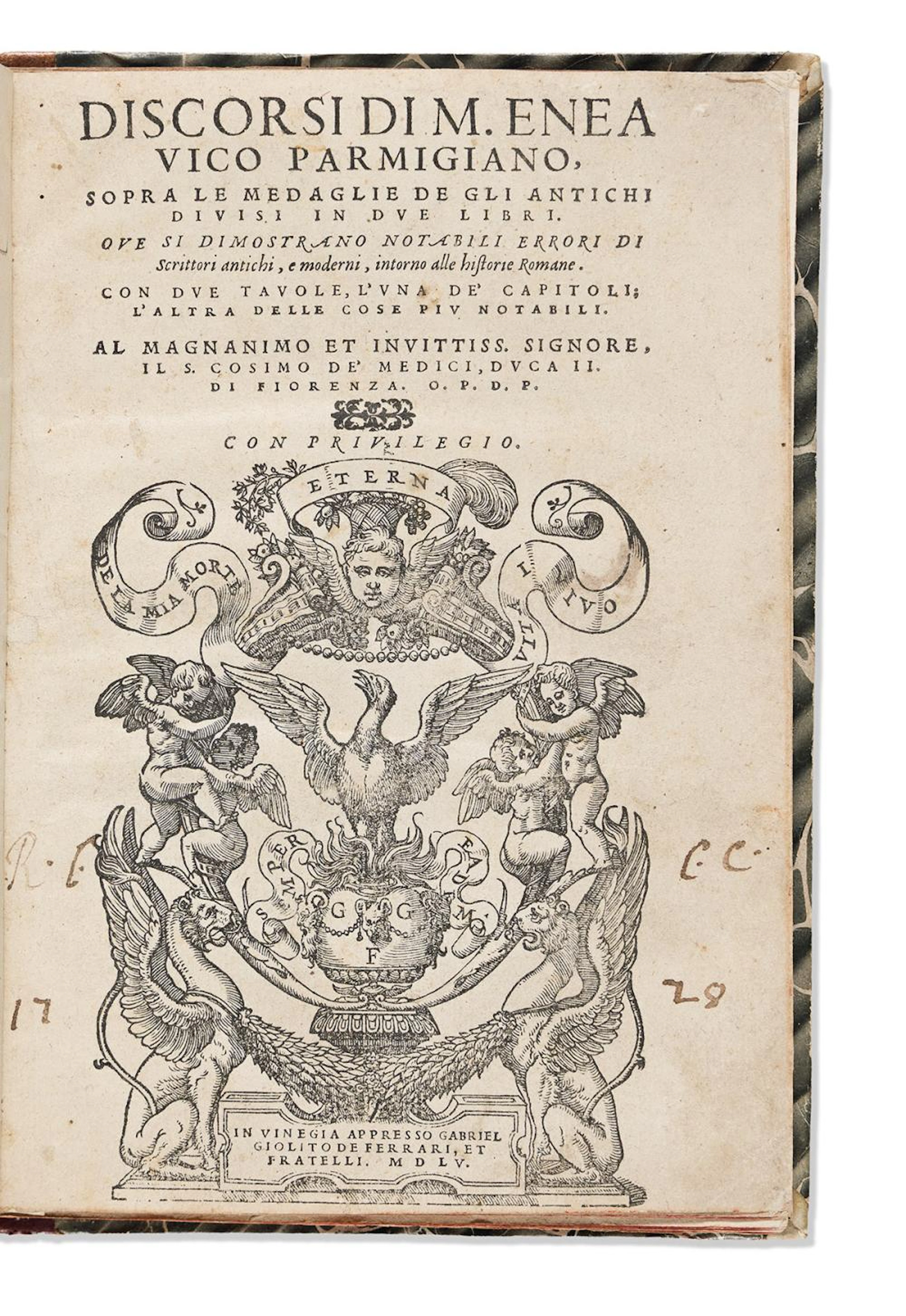 Vico, Enea (1523-1567) Discorsi Sopra le Medaglie de gli...