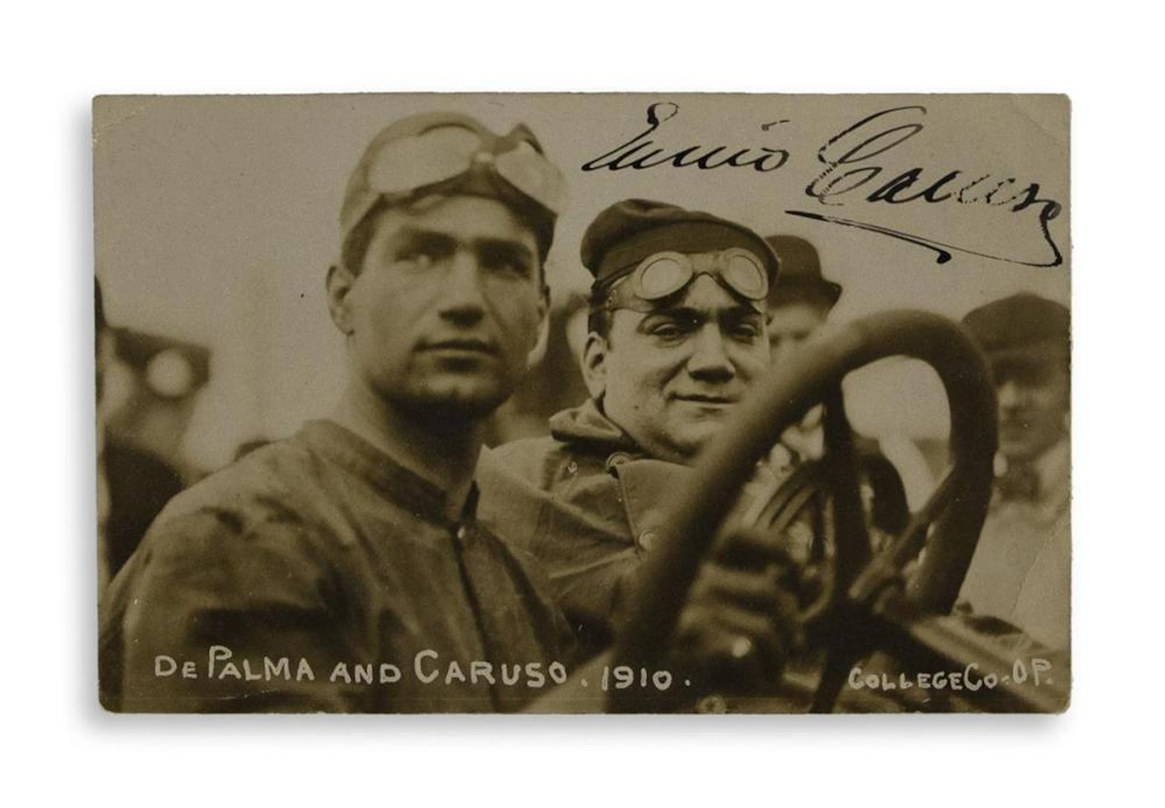 CARUSO, ENRICO. Photograph postcard Signed,