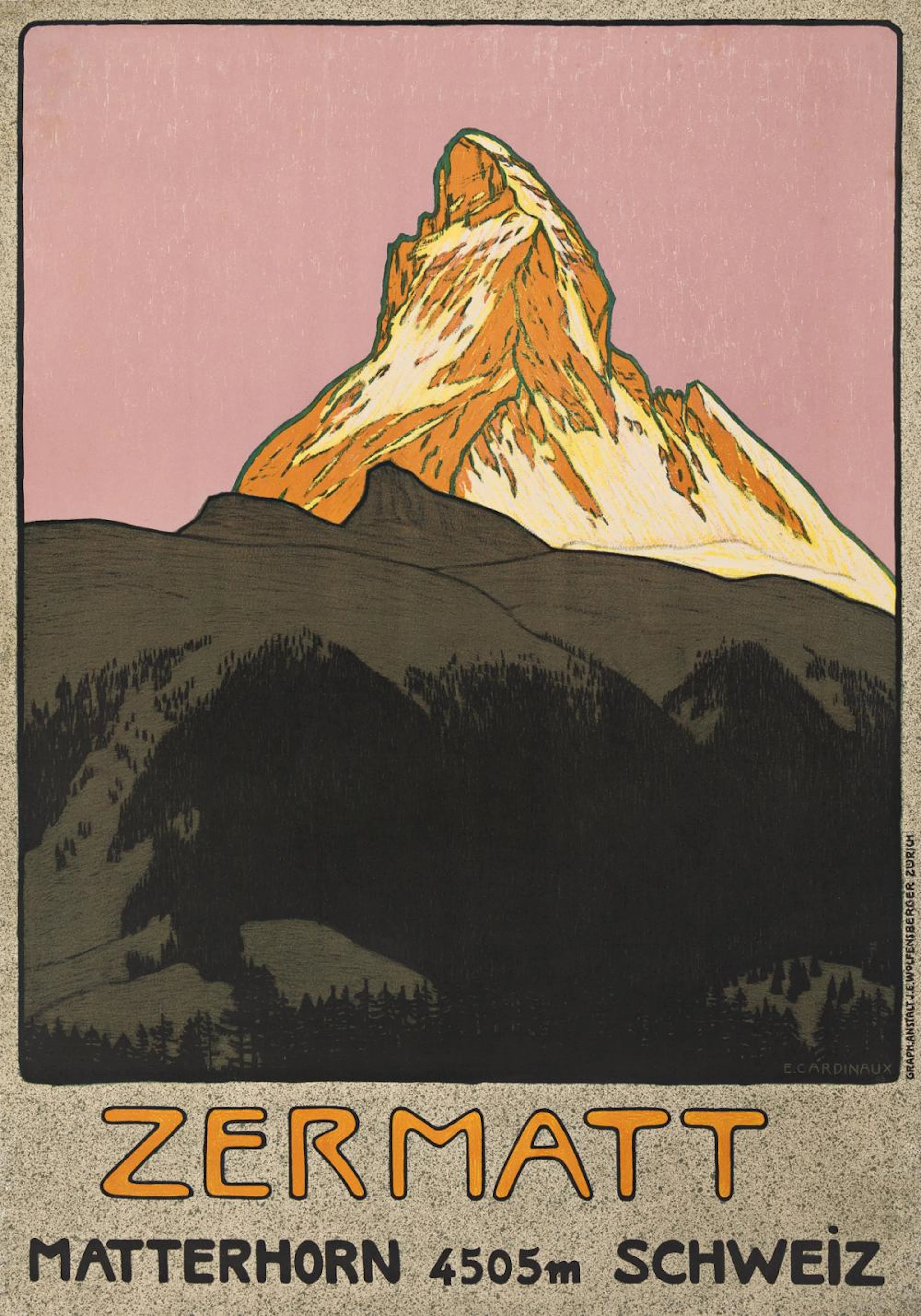 Emil Cardinaux (1877-1936). ZERMATT / MATTERHORN SCHWEIZ. 1908.