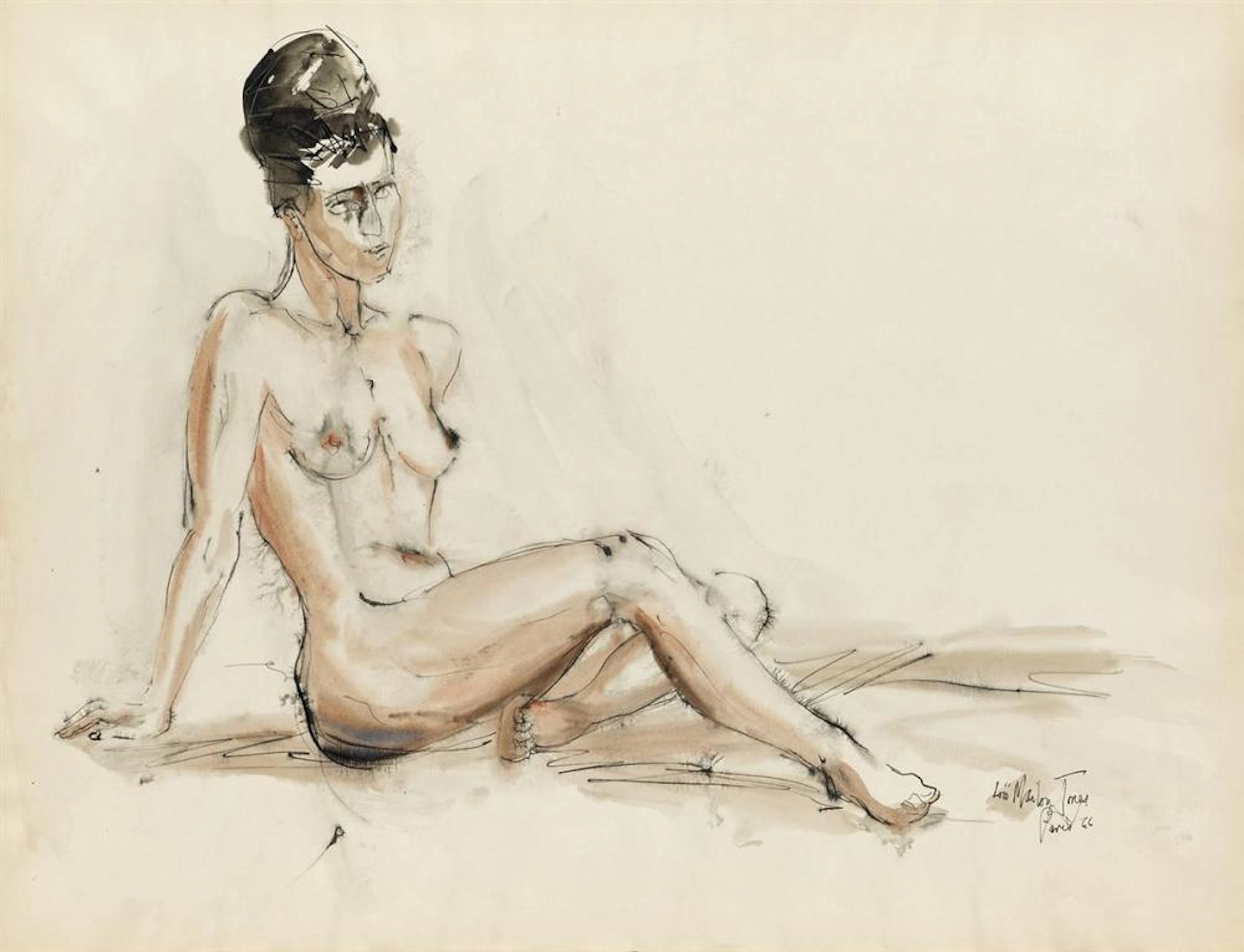 LOÏS MAILOU JONES (1905 - 1998) Untitled (Reclining Nude).