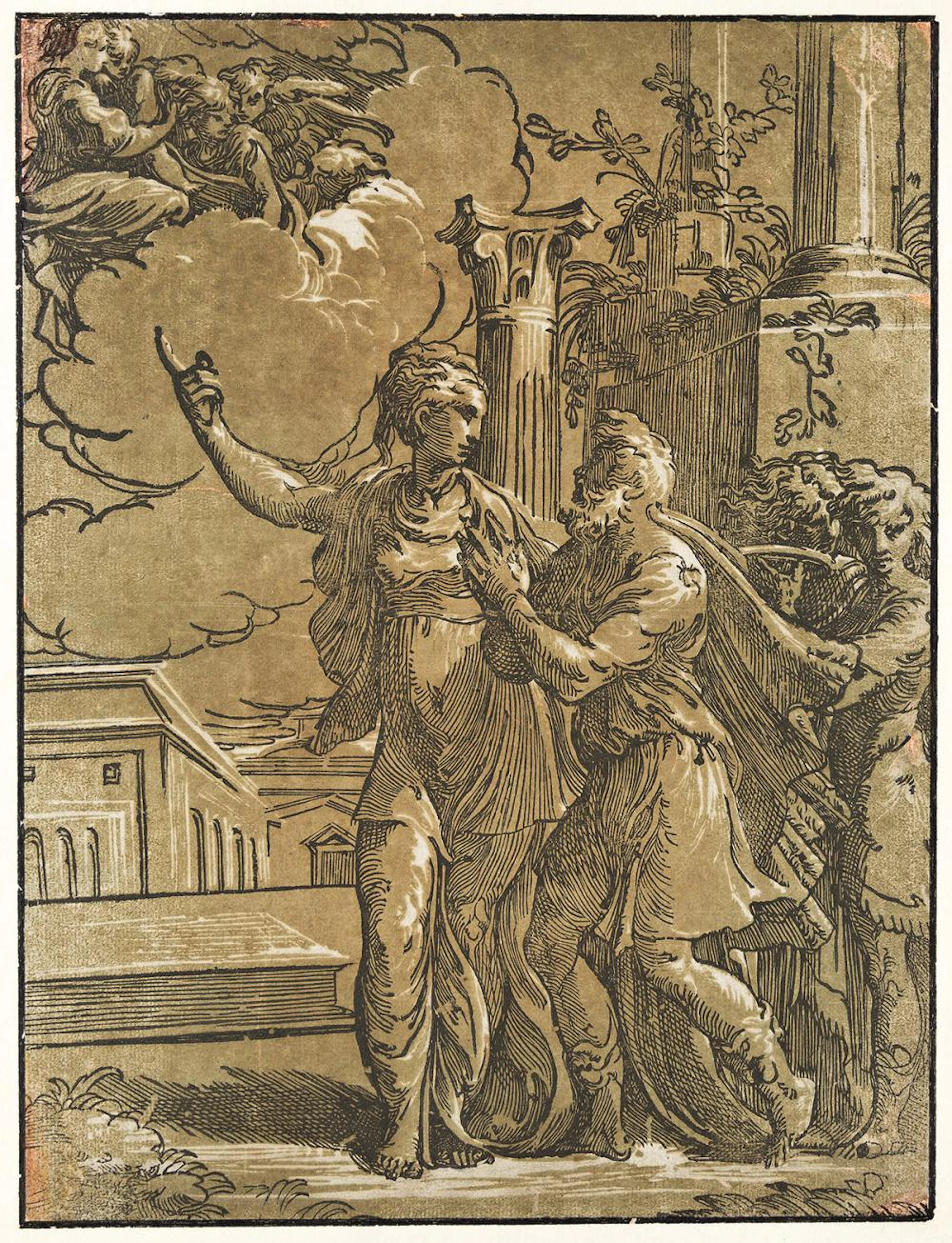 ANTONIO DA TRENTO (AFTER PARMIGIANINO) Augustus and the Tibertine Sybil.