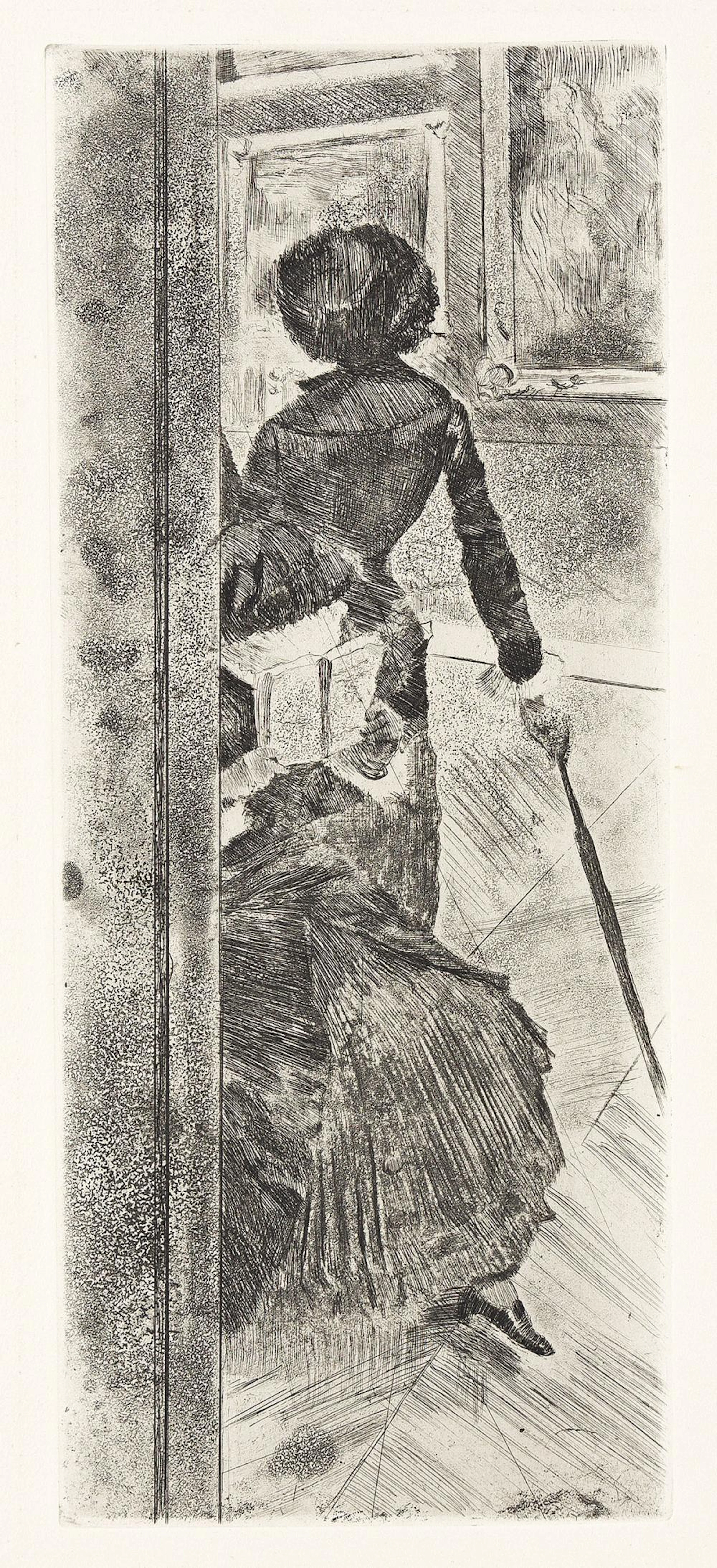 EDGAR DEGAS Au Louvre, la peinture, Mary Cassatt.