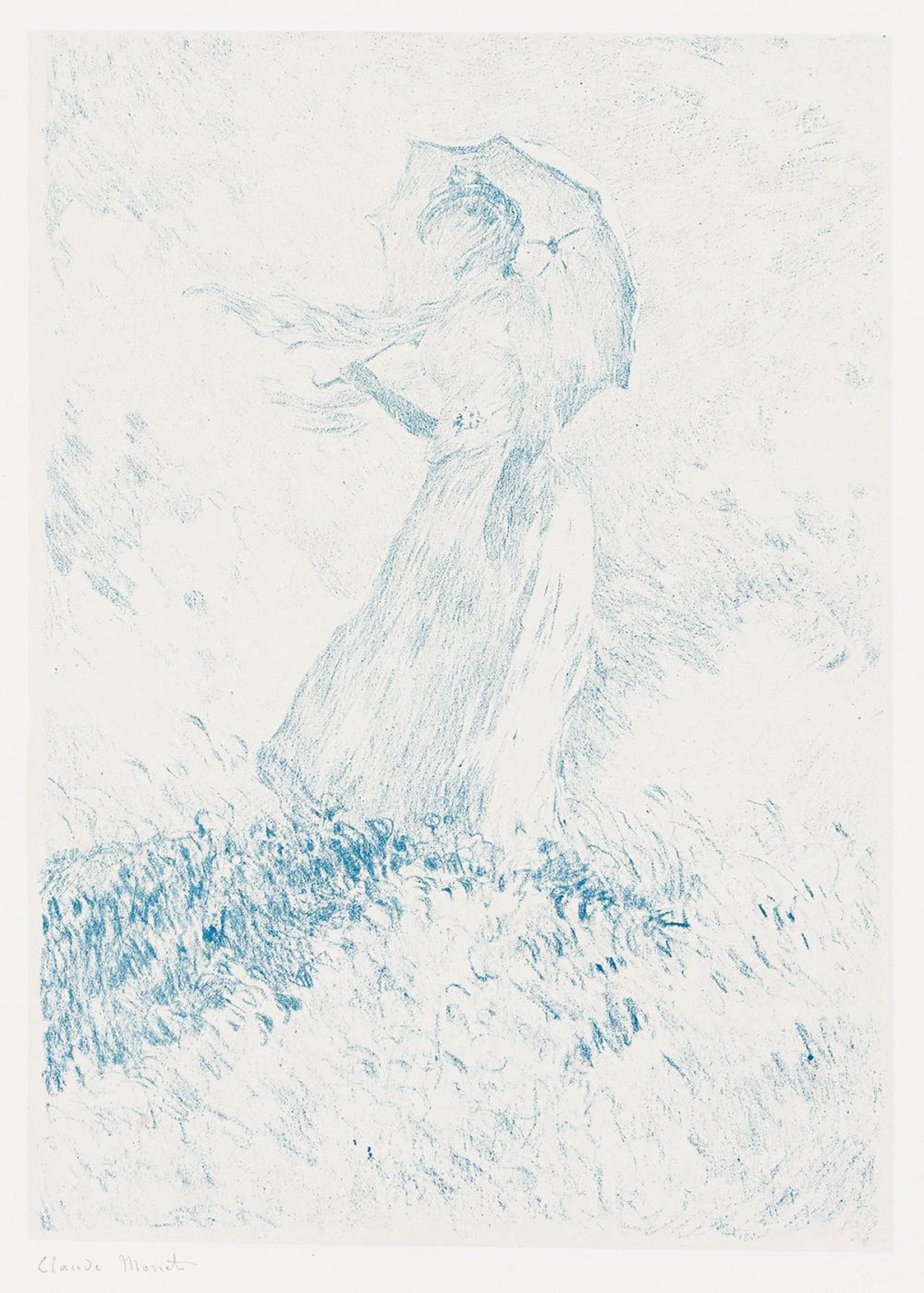 CLAUDE MONET and GEORGE W. THONRLEY Femme à l'ombrelle (Suzanne Hoschedé.