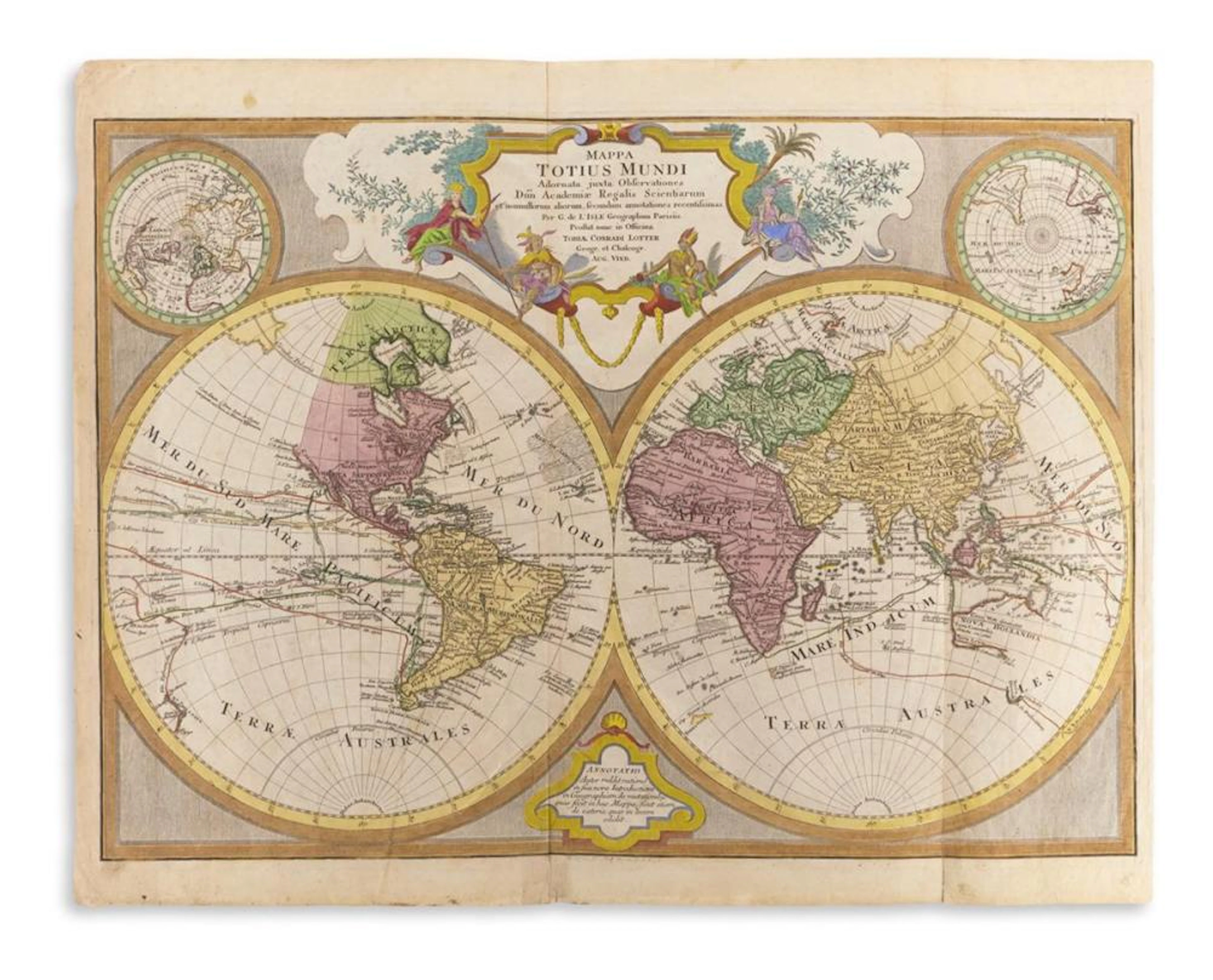 LOTTER, TOBIAS CONRAD. Mappa Totius Mundi.