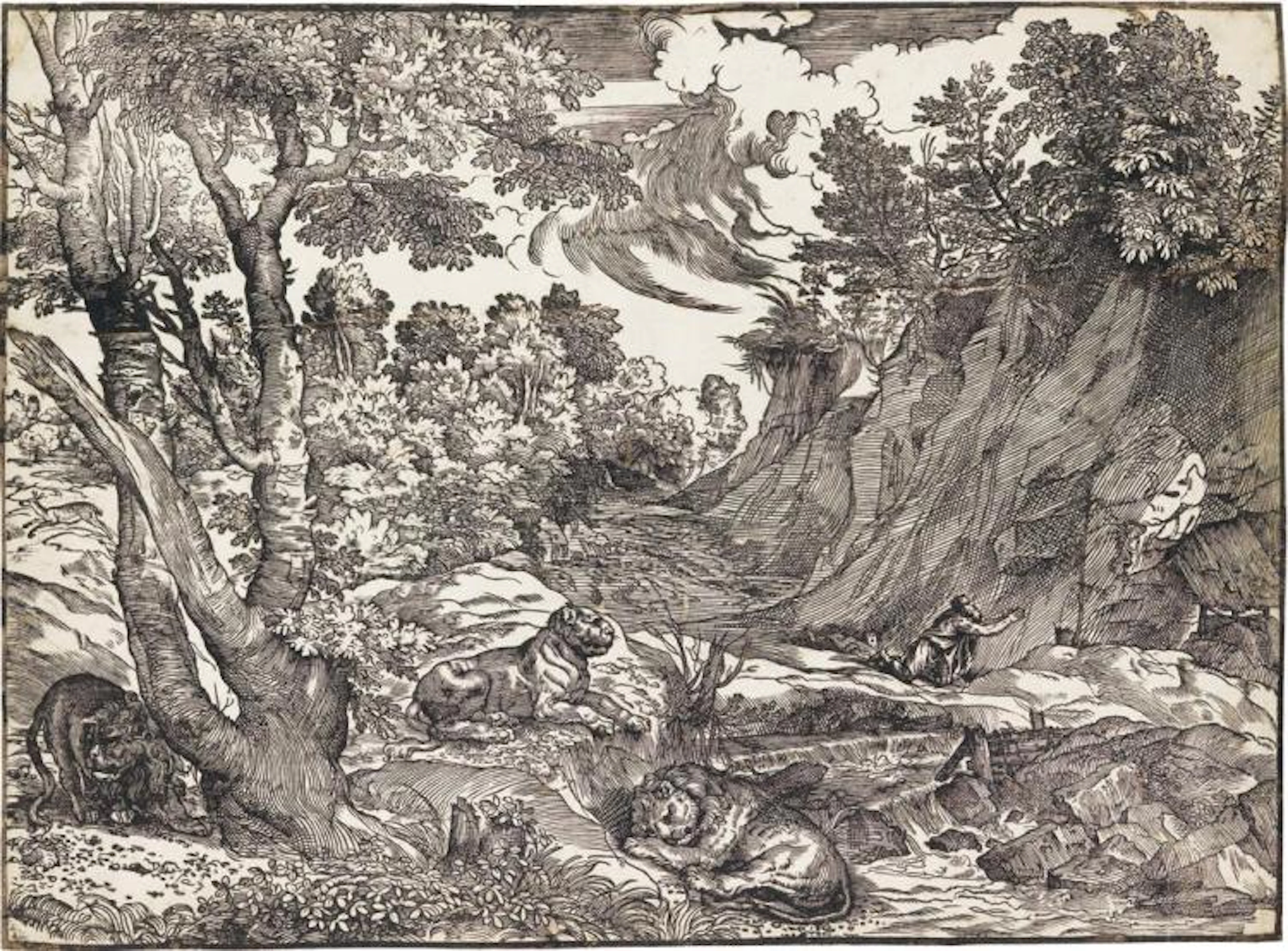 NICOLÒ BOLDRINI (after Titian) Saint Jerome in the Wilderness