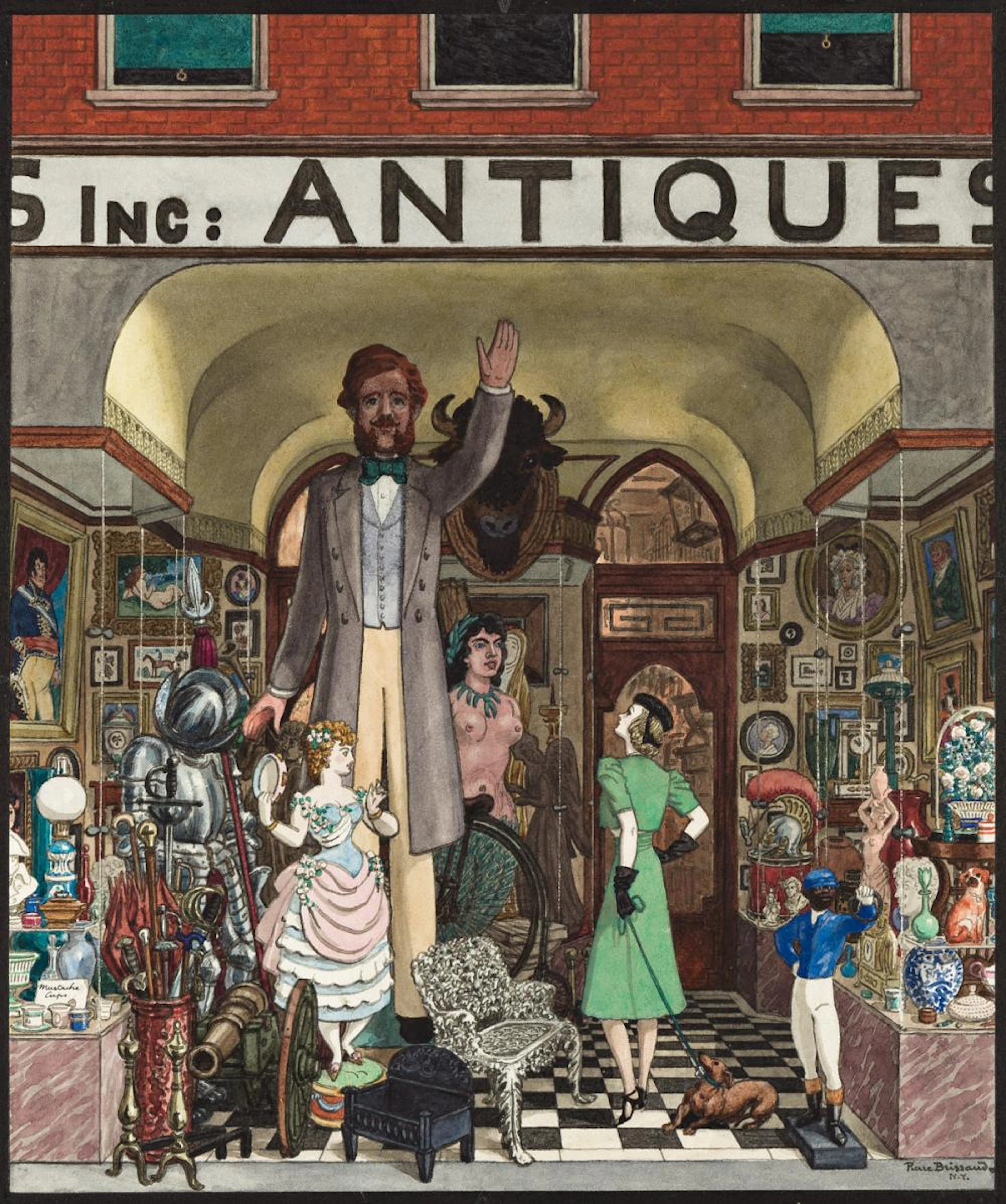 PIERRE BRISSAUD (1885-1964) "Antiques." [HOUSE AND GARDEN MAGAZINE]