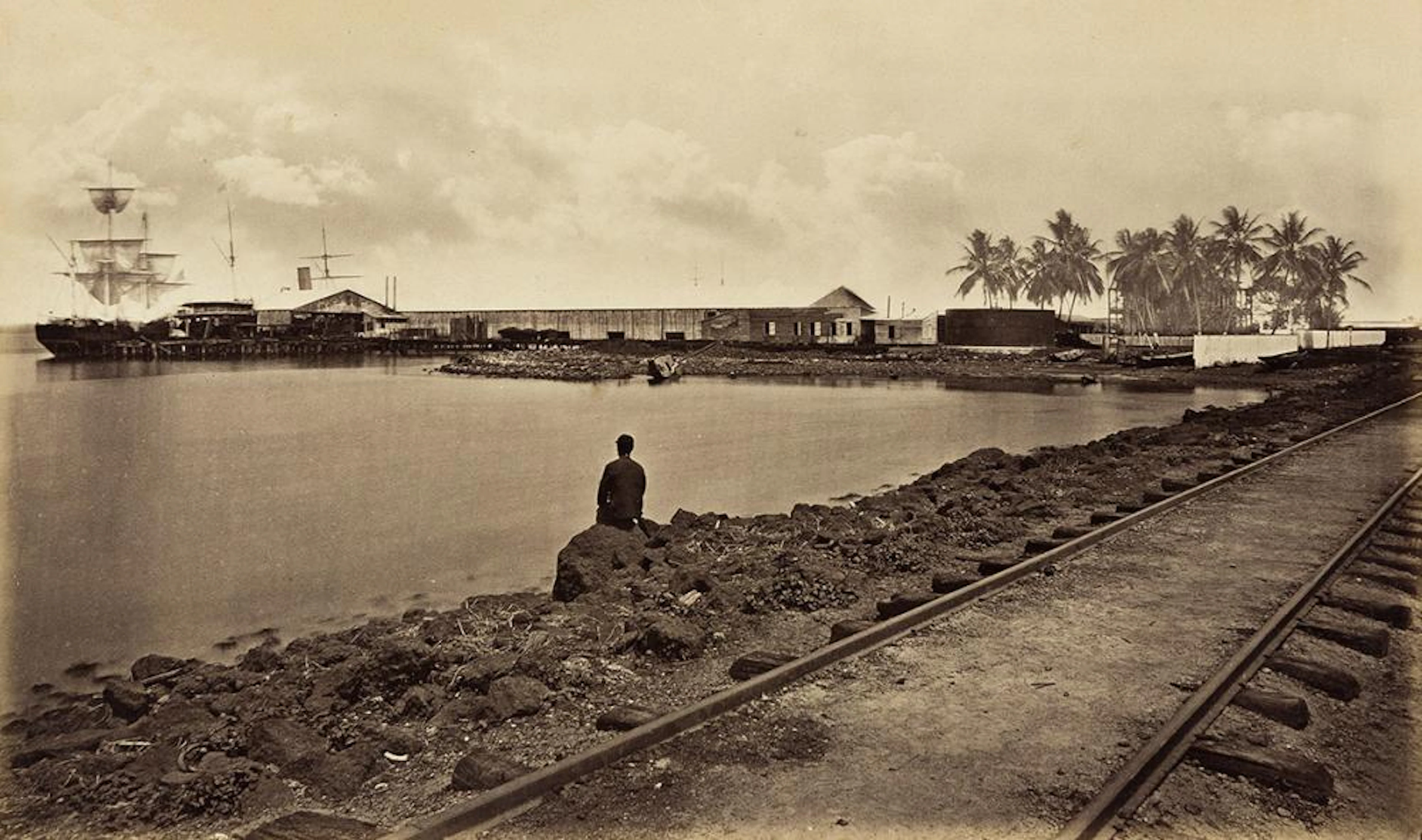 EADWEARD MUYBRIDGE (1830-1904) Ch Co's Wharf, Aspininua.