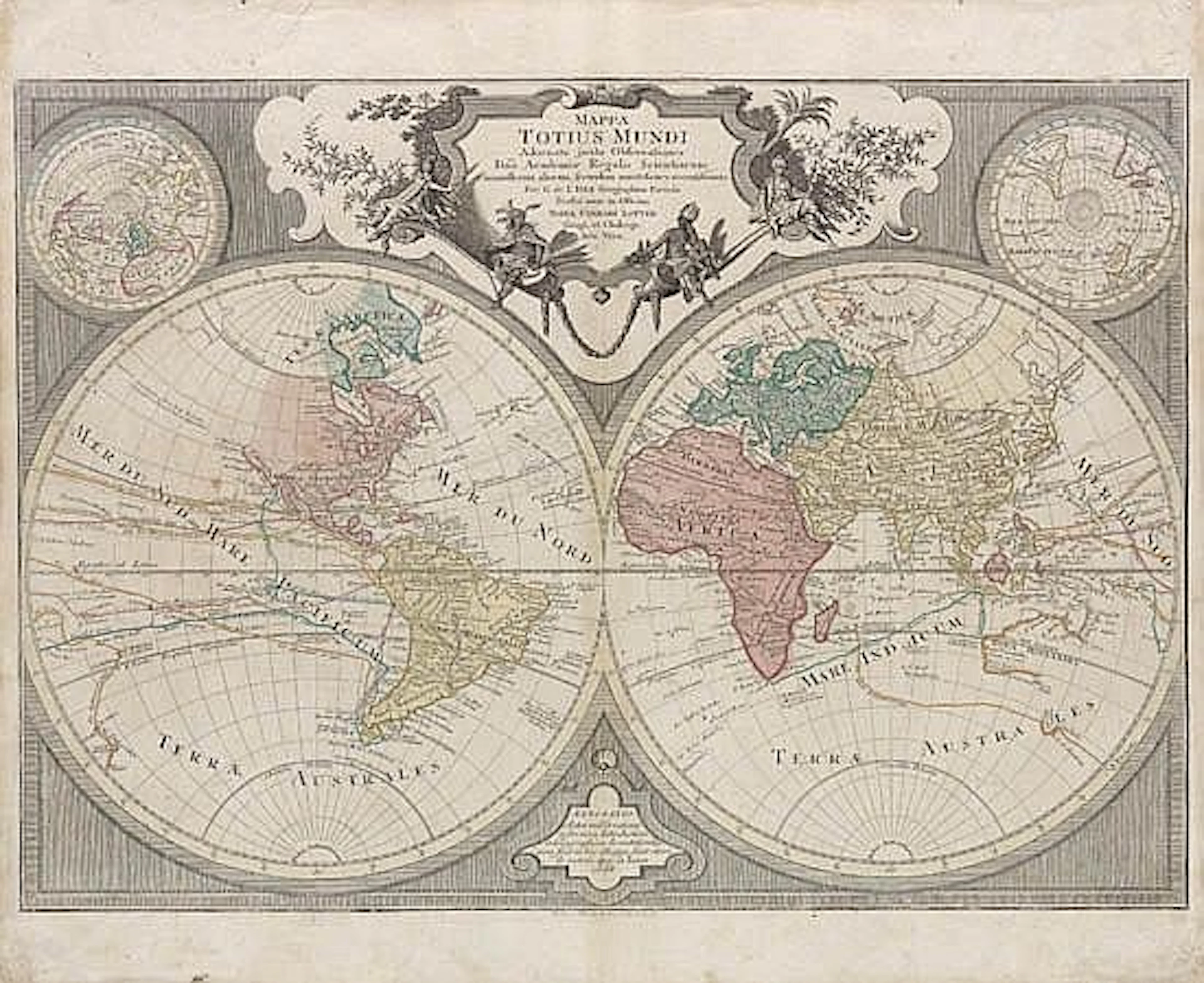 LOTTER, TOBIAS CONRAD. Mappa Totius Mundi.