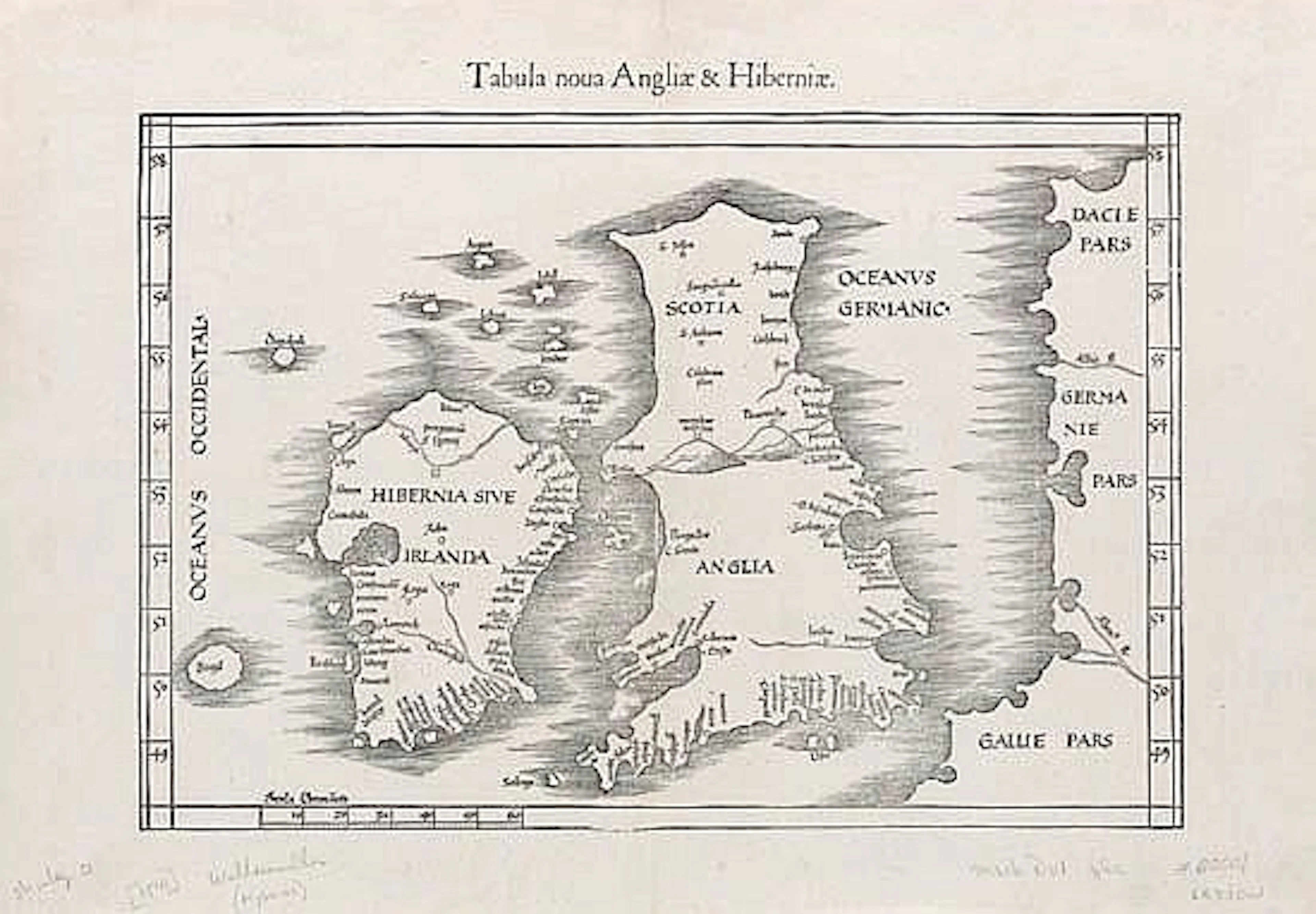 WALDSEEMÜLLER, MARTIN. Tabula noua Angliae & Hiberniae.