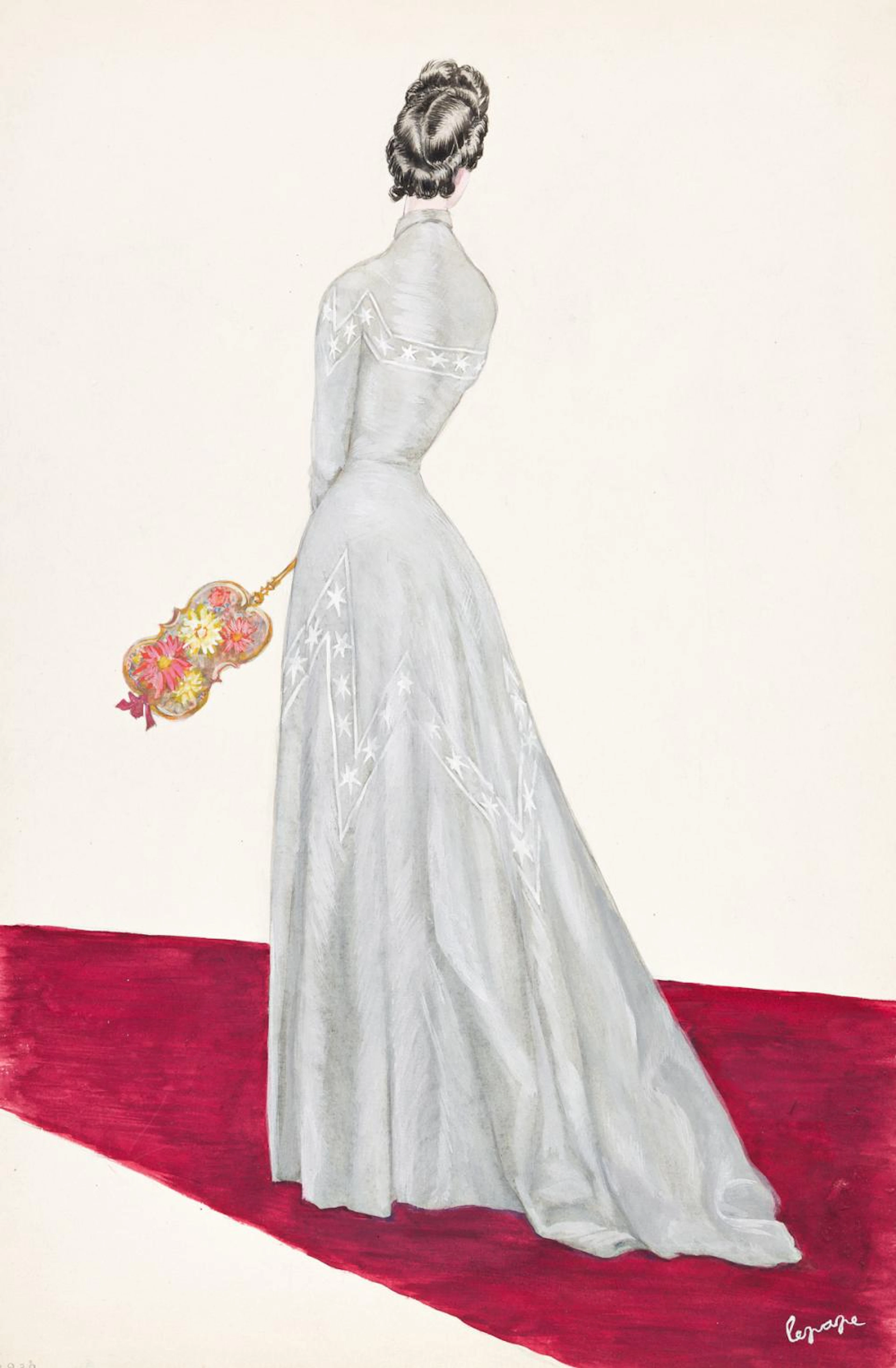 GEORGES LEPAPE (1887-1971) "La Robe Grise - Balenciaga." [FASHION]