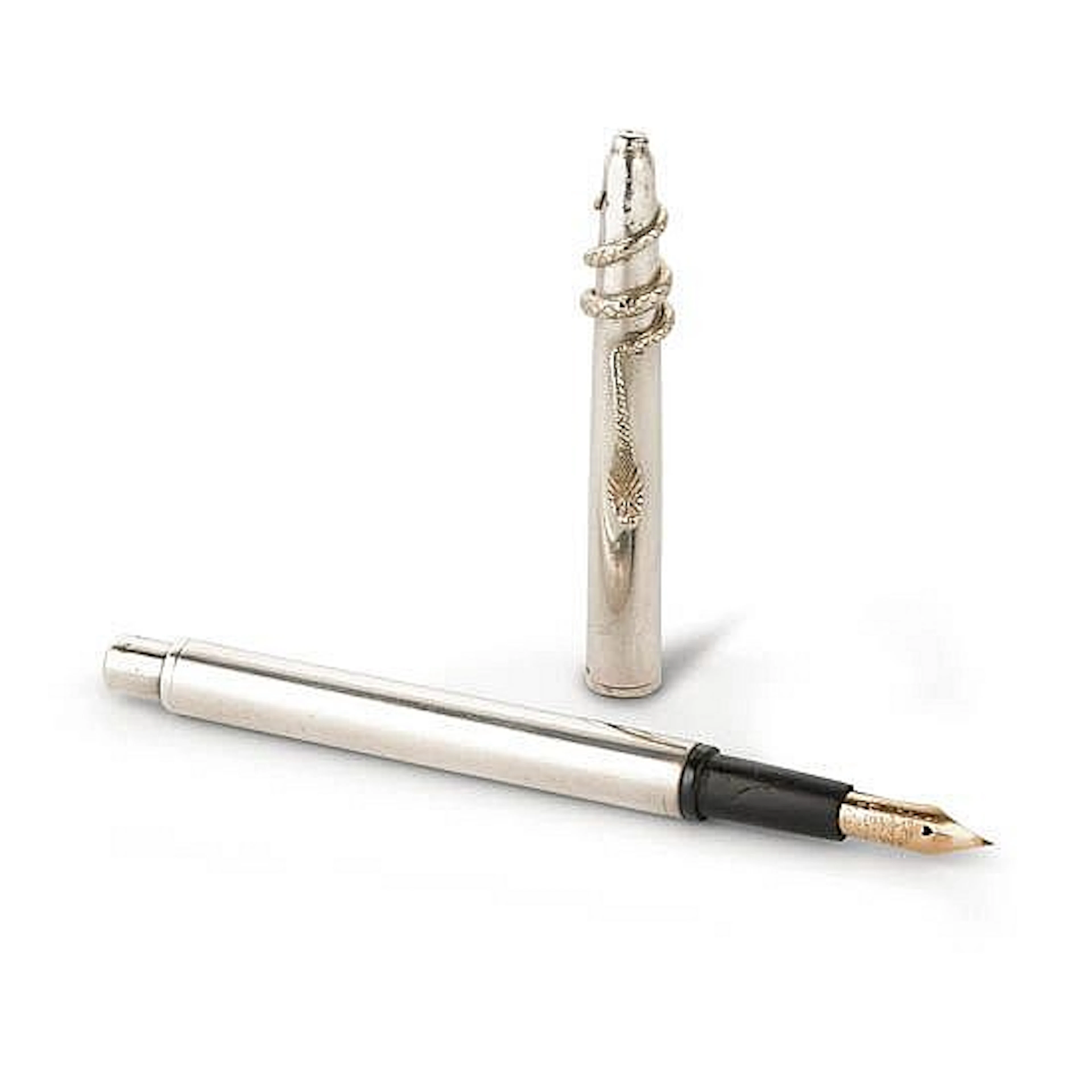 Ca. 1898 Waterman 422 smooth sterling silver eye-dropper...