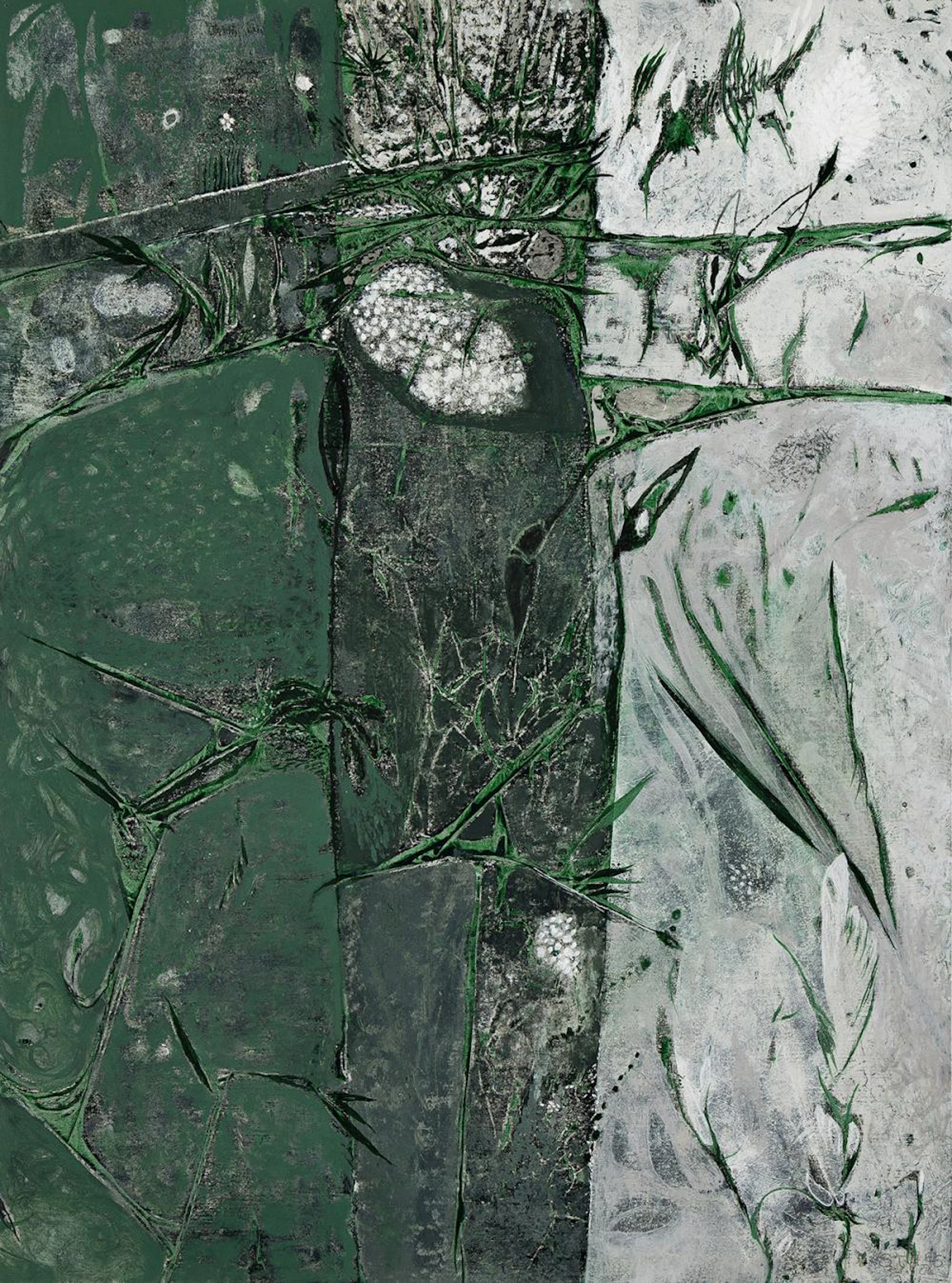 FREDDIE STYLES (1944 - ) Study in Green, White and Silver.