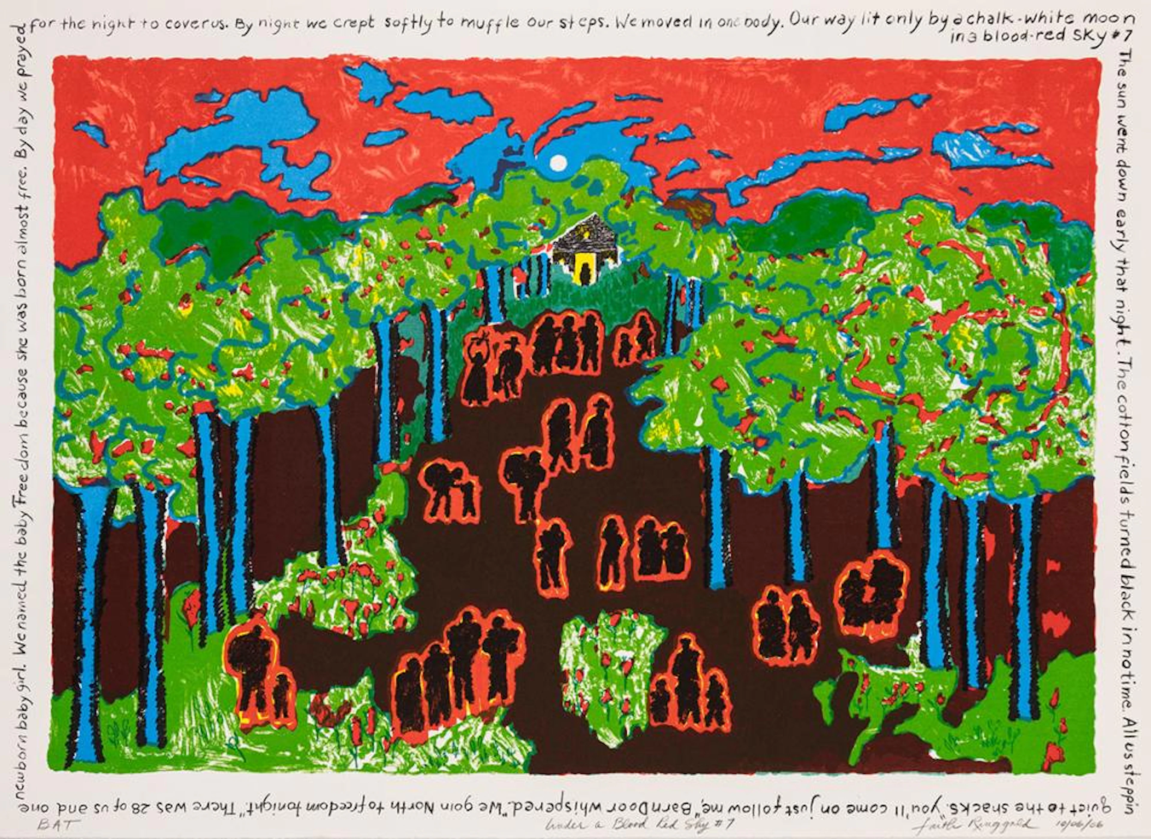 FAITH RINGGOLD (1930 - ) Coming to Jones Road: Under a Blood Red Sky #7.