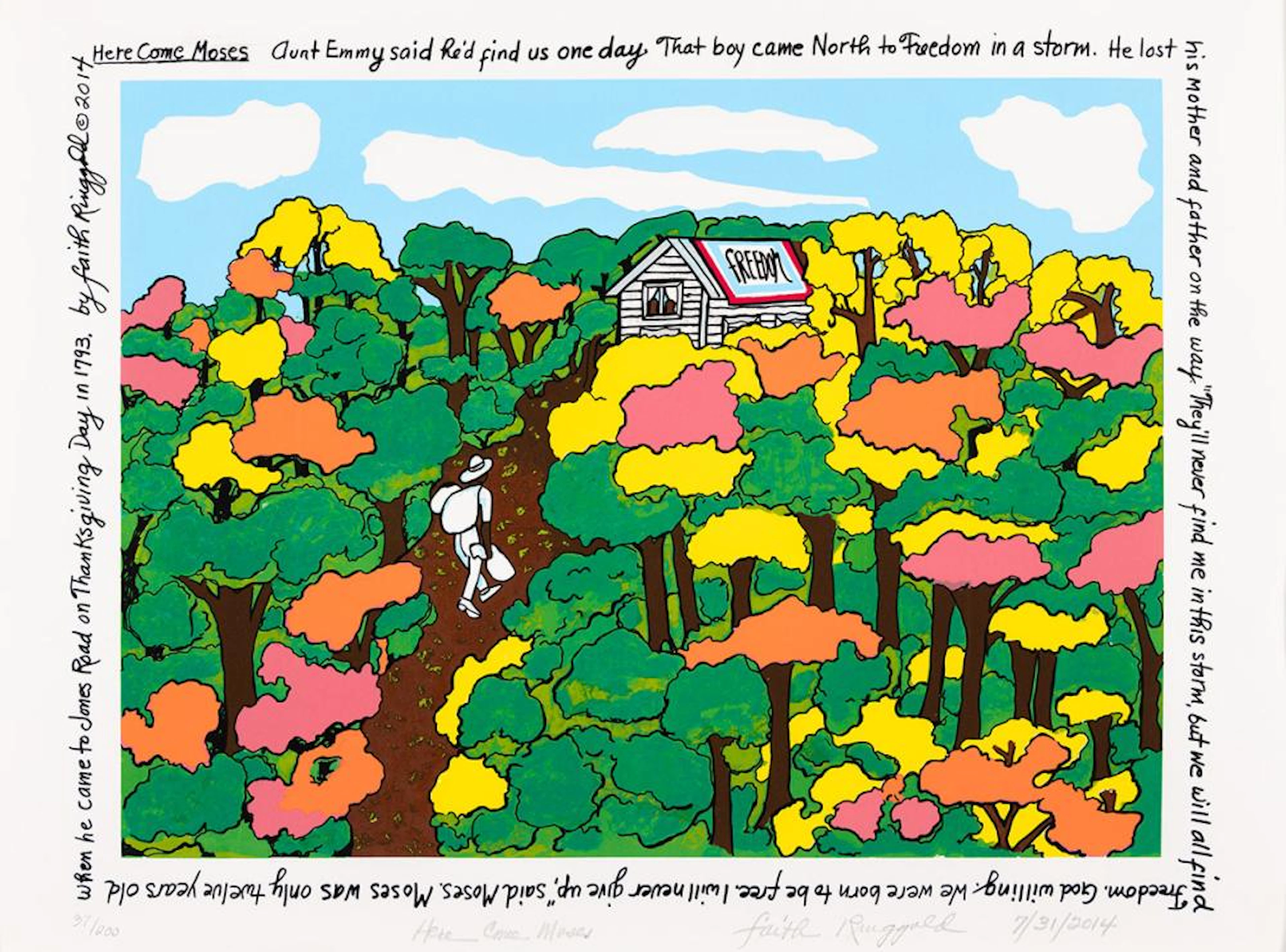 FAITH RINGGOLD (1930 - ) Here Come Moses.