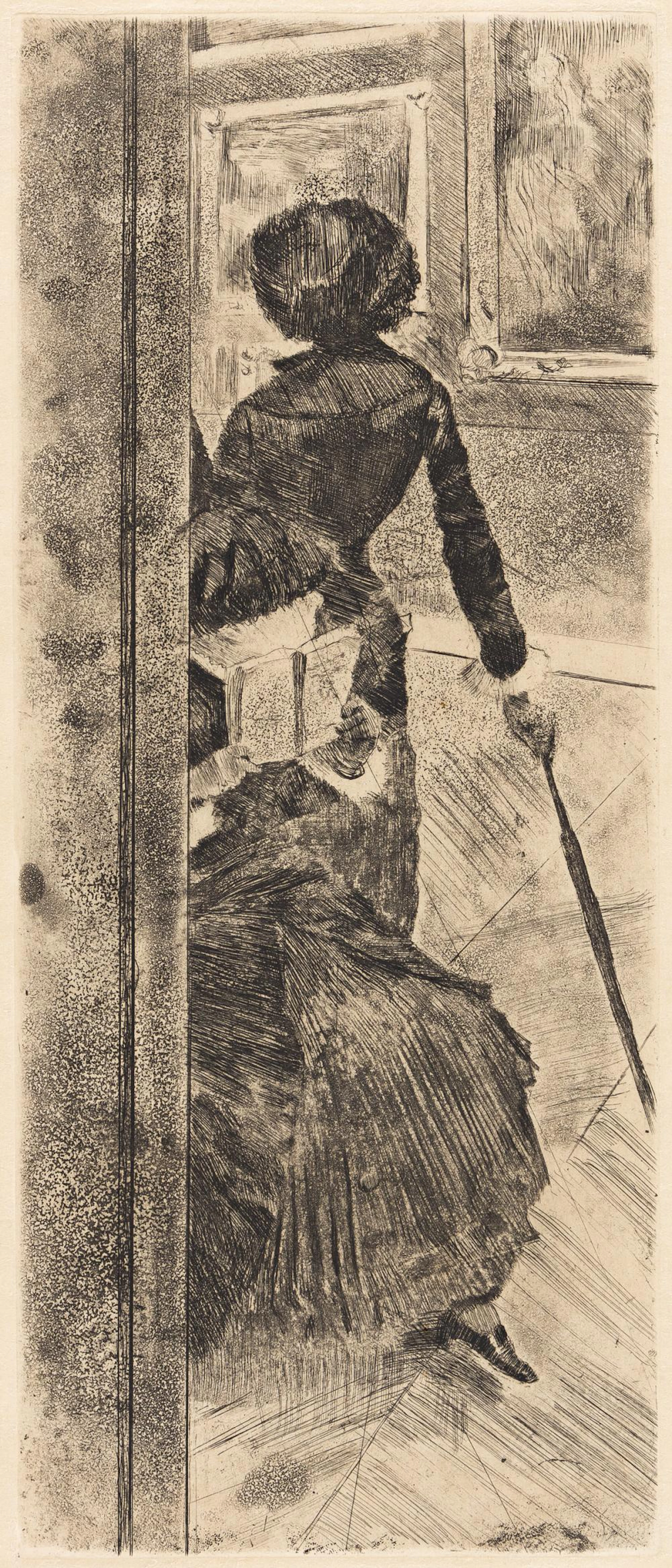 EDGAR DEGAS Au Louvre, la peinture, Mary Cassatt.