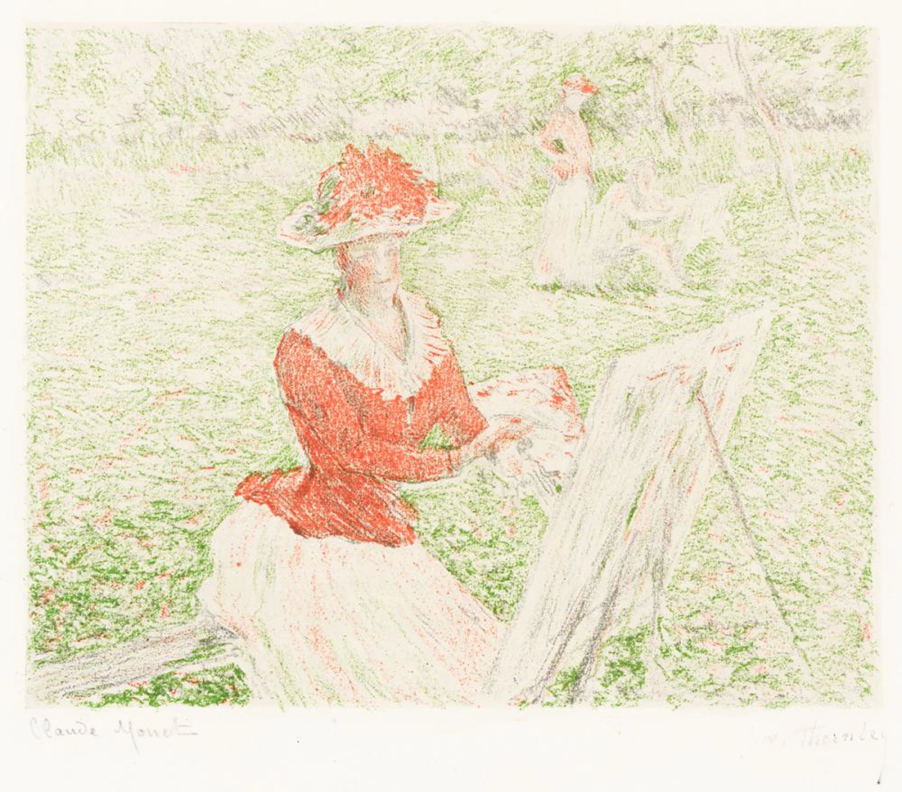 CLAUDE MONET and GEORGE W. THORNLEY Blanche Hoschede, peignant.