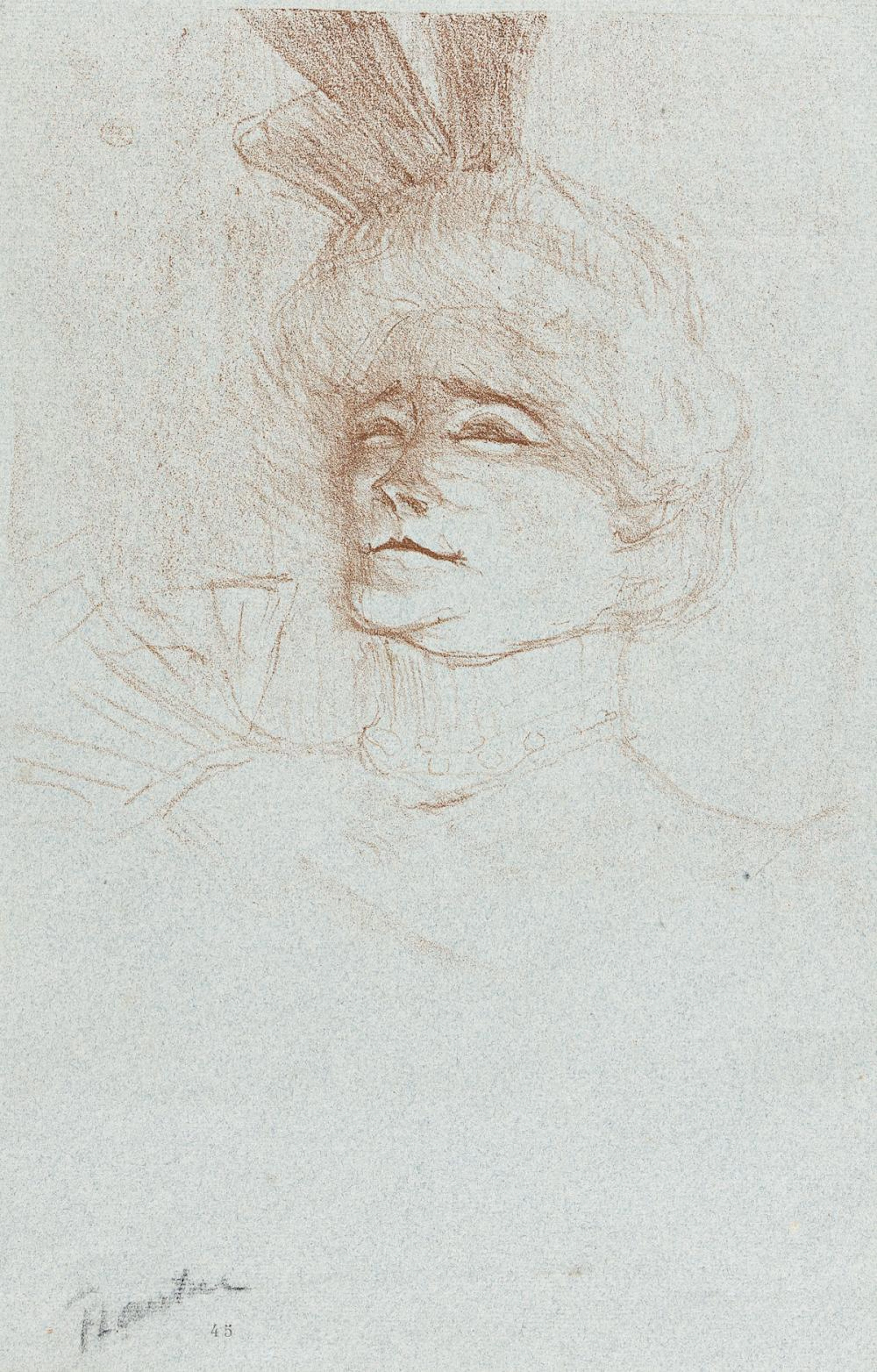 HENRI TOULOUSE-LAUTREC Mlle. Marcelle Lender en buste, de trois quarts.