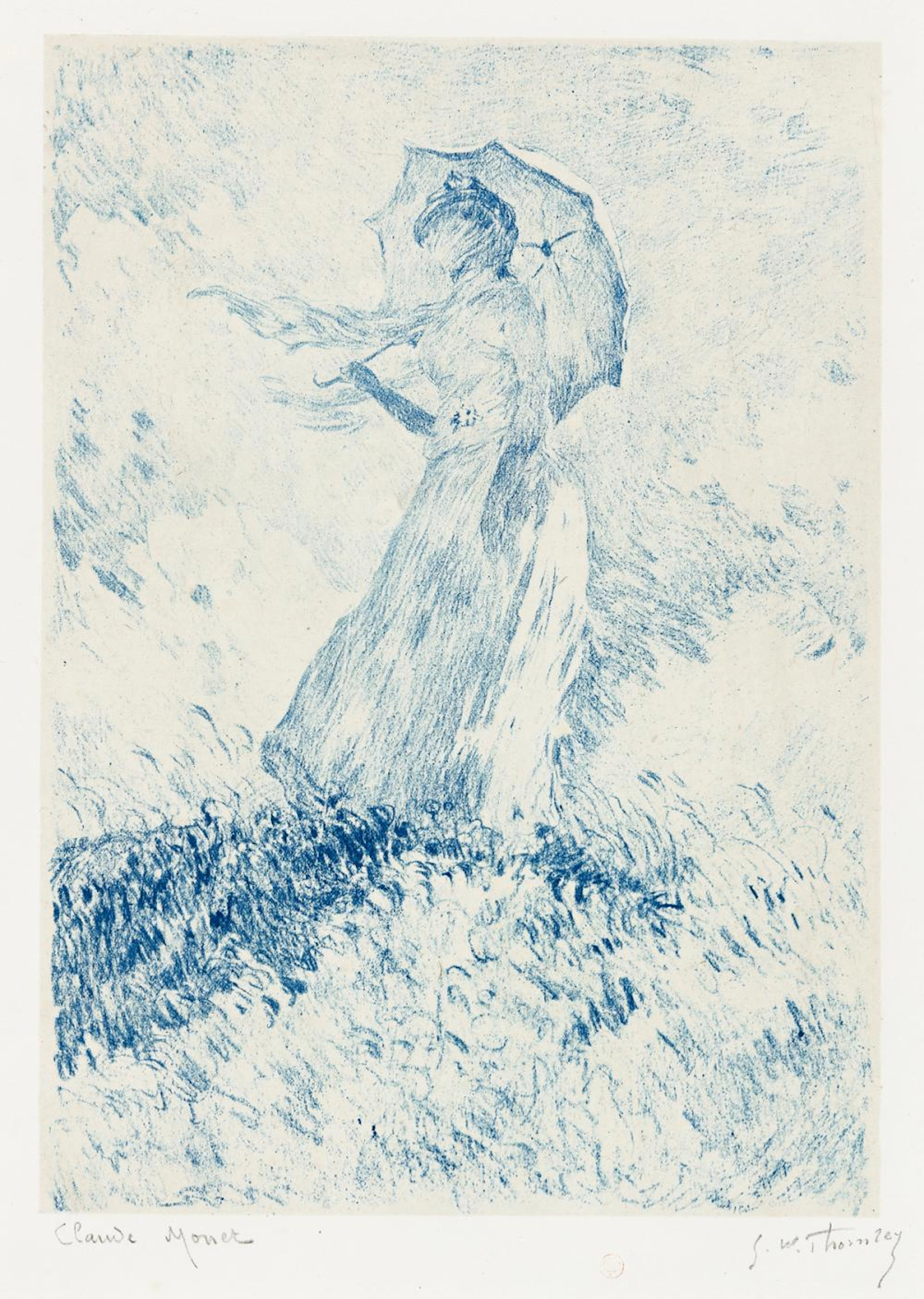 CLAUDE MONET and GEORGE W. THORNLEY Femme à l'ombrelle (Suzanna Hoschedé).