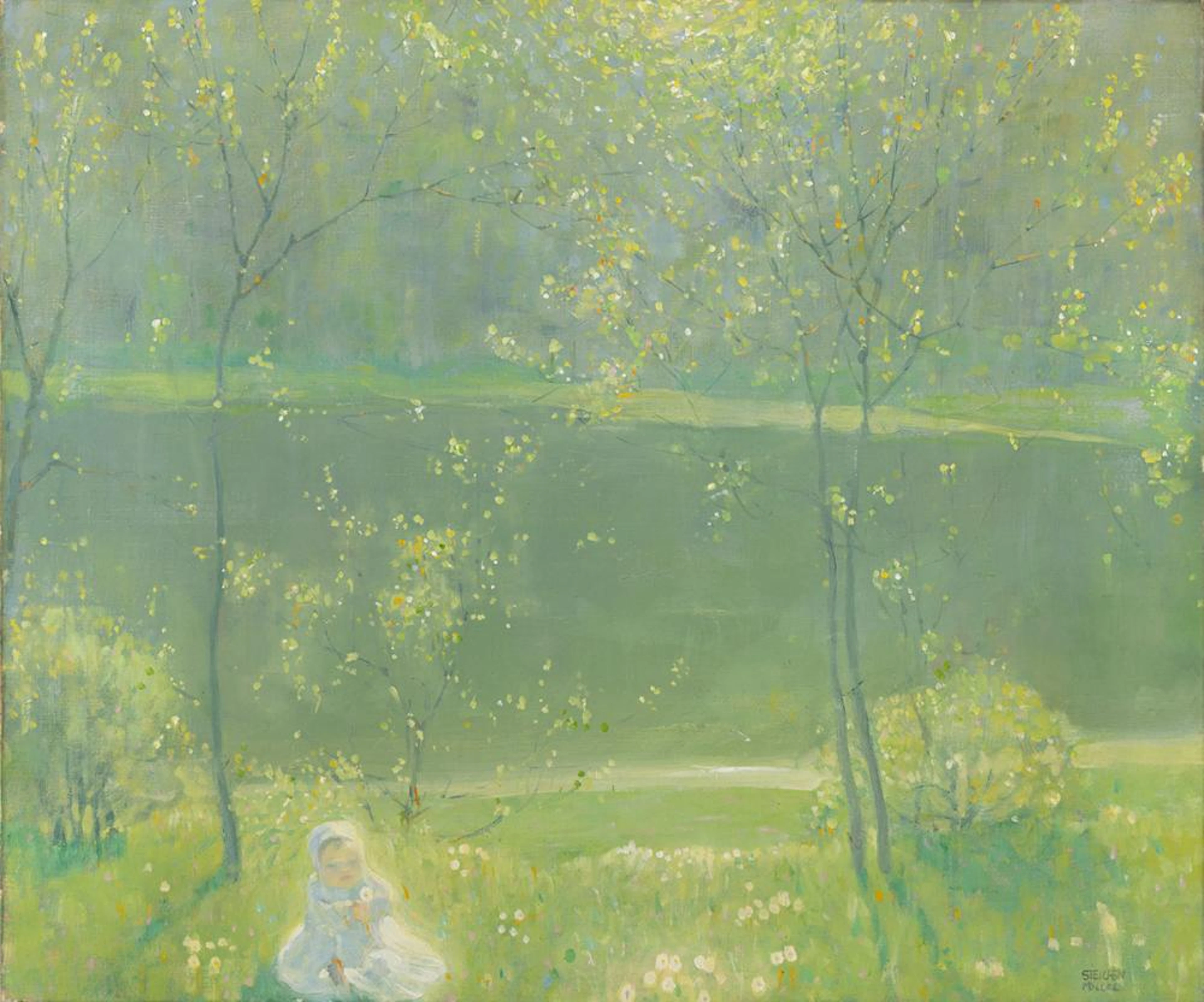 EDWARD STEICHEN Child Seated in a Garden.
