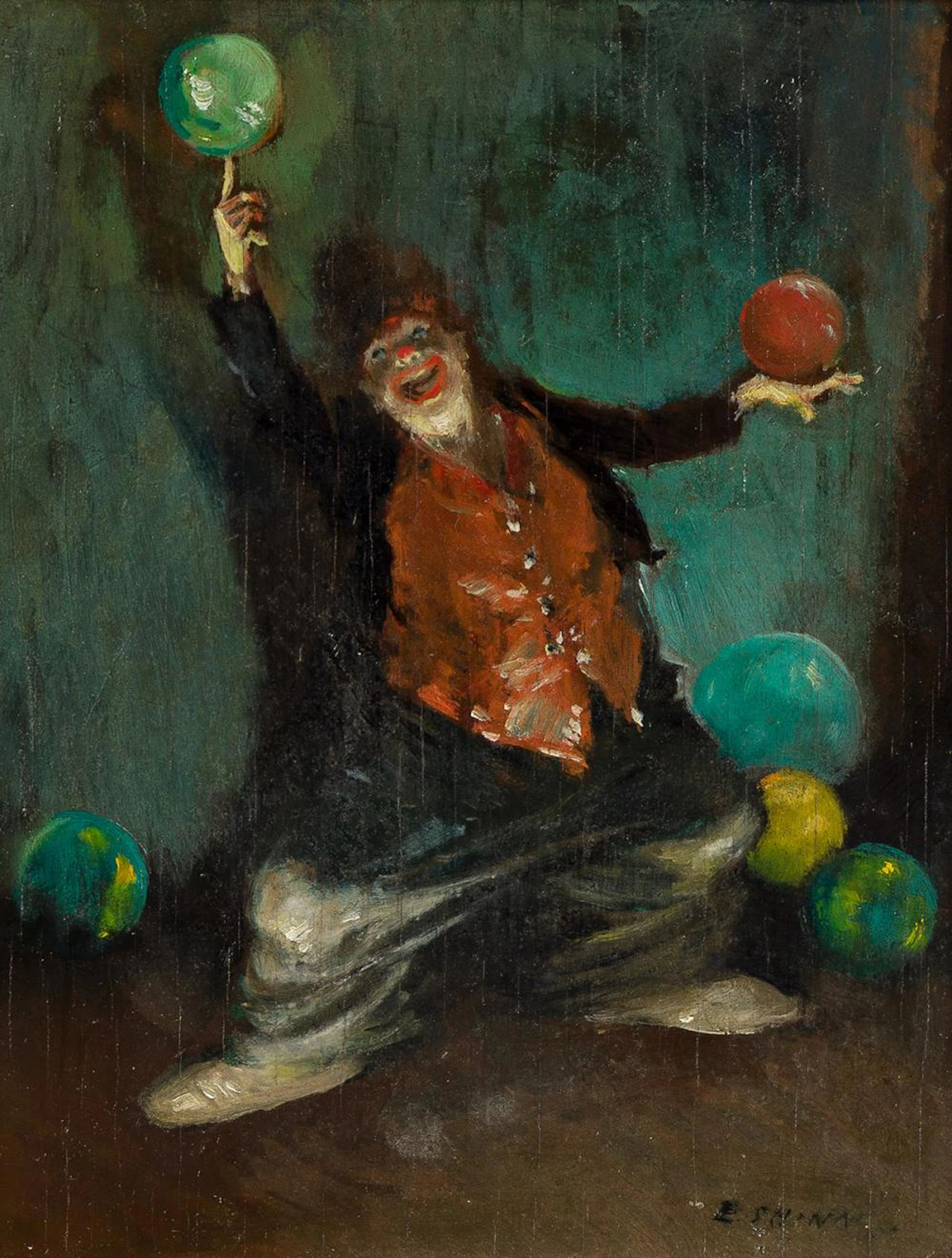 EVERETT SHINN The Juggling Clown.