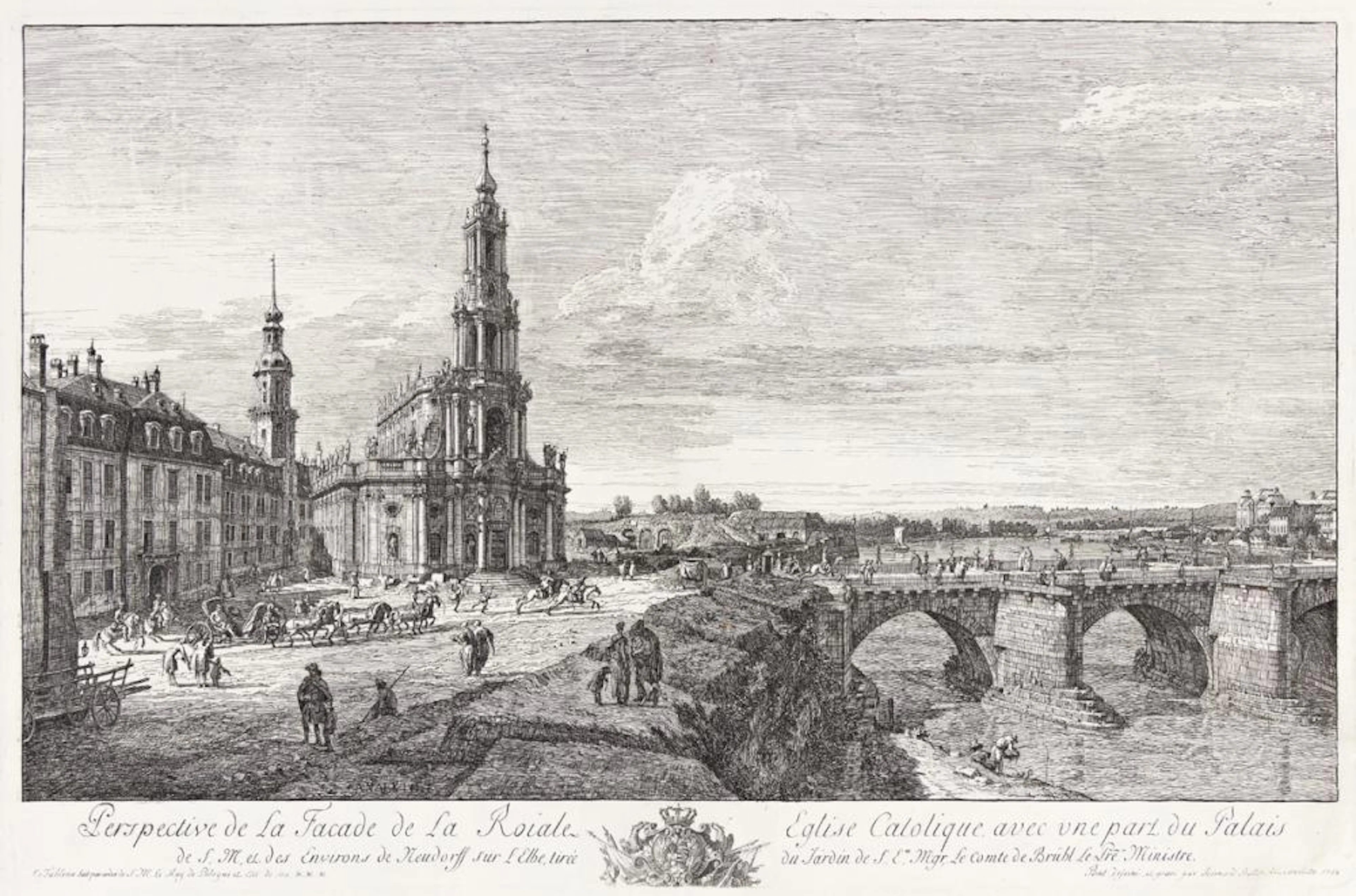 BERNARDO BELLOTTO Perspective de la Façade de la Roïale...