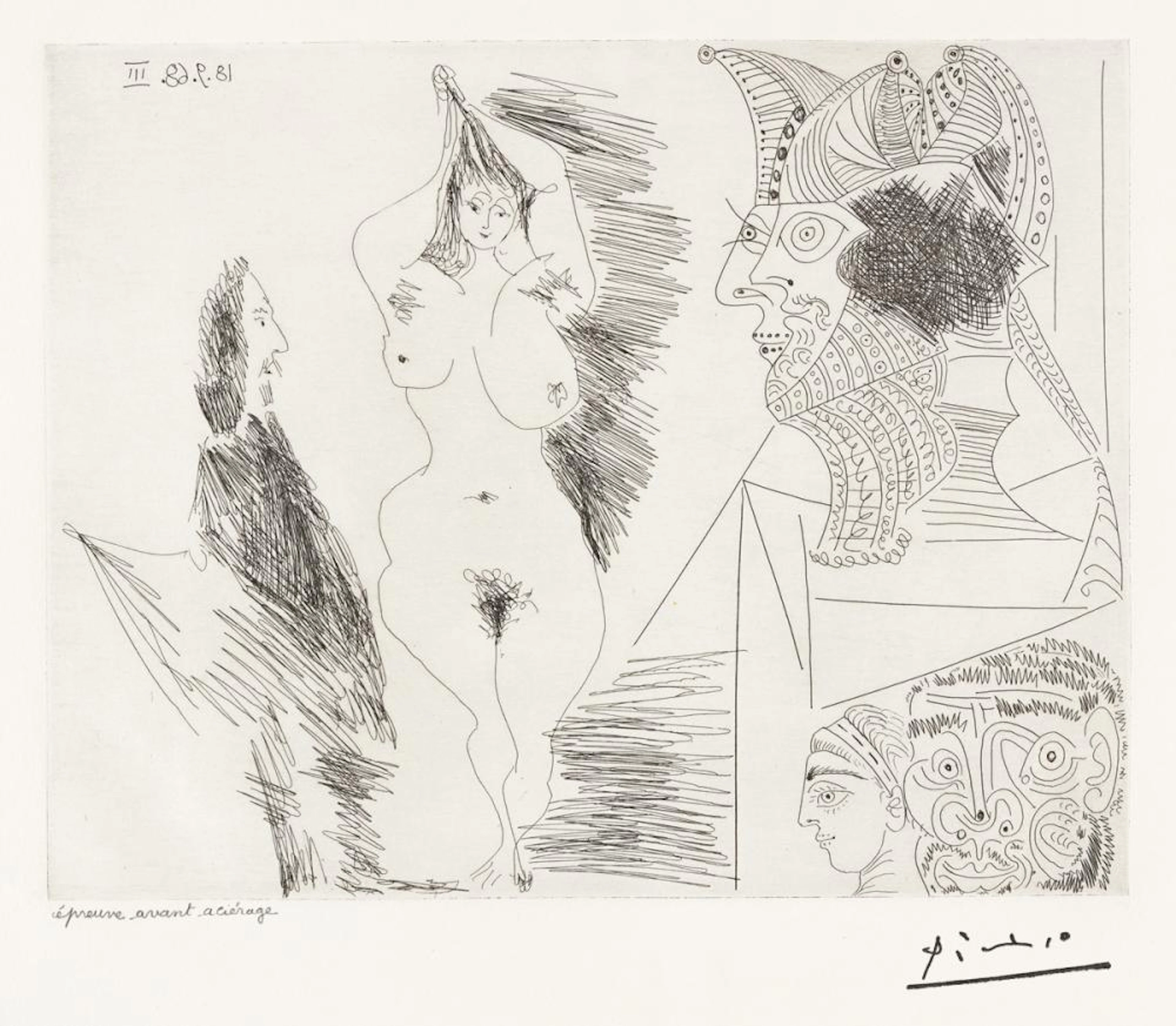 PABLO PICASSO Series 347:323 (Jeune Femme et Gentilhomme...