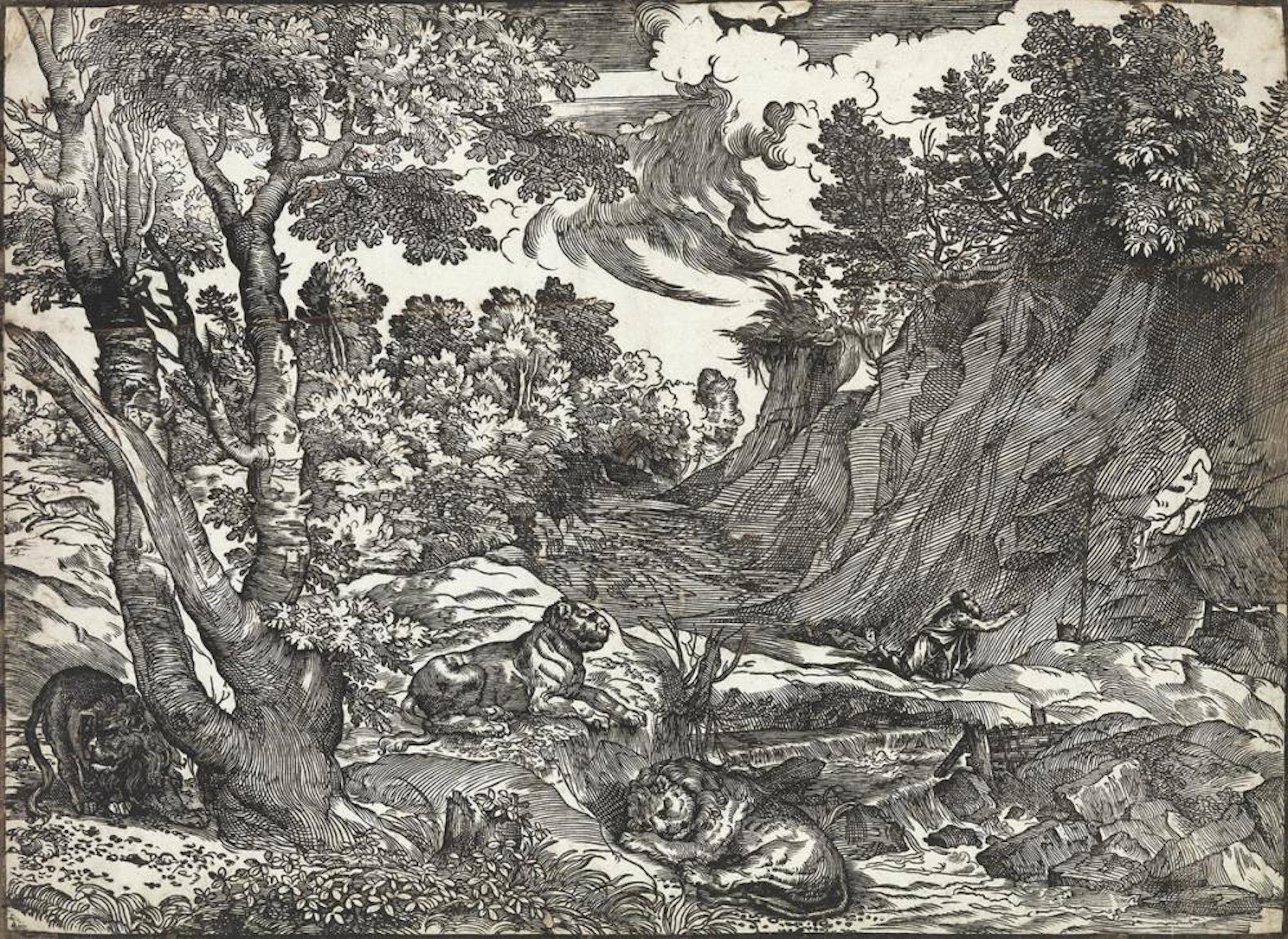 NICOLÒ BOLDRINI (after Titian) Saint Jerome in the Wilderness