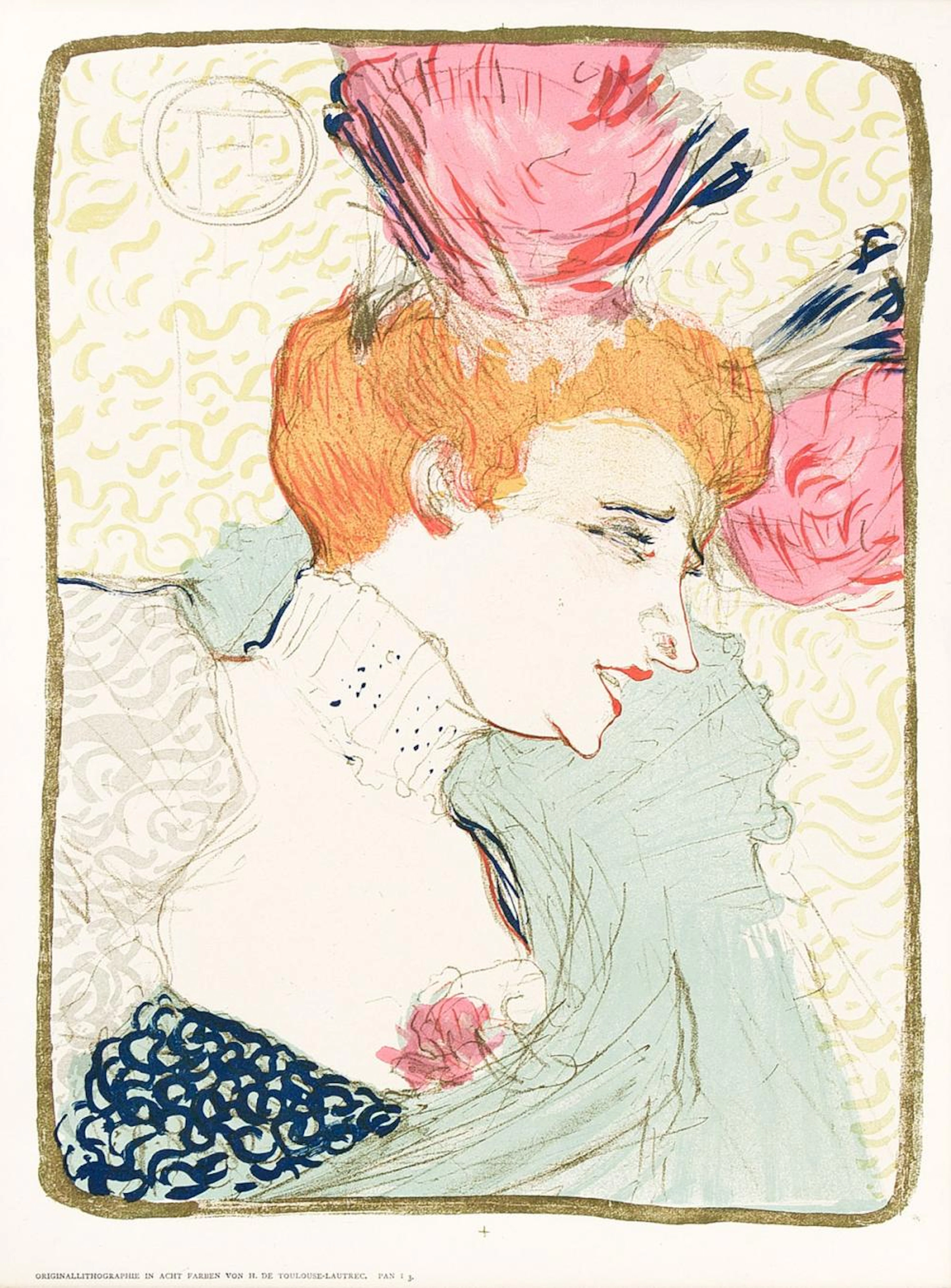 HENRI TOULOUSE-LAUTREC Mademoiselle Marcelle Lender en buste.